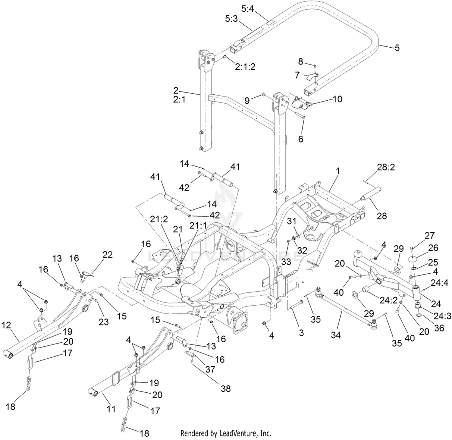 Frame and Roll-Over Protection System Assembly