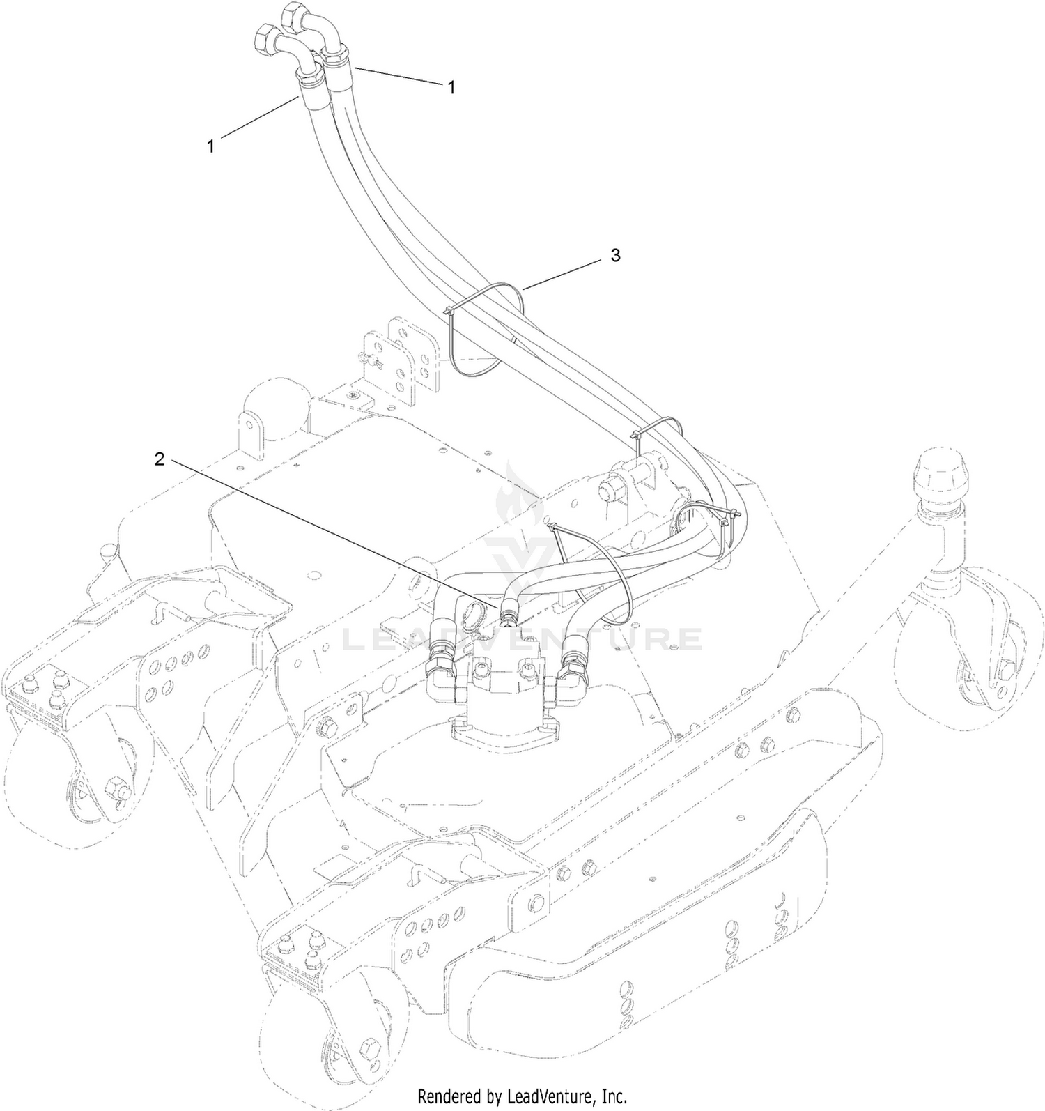 Left Deck Hose Assembly