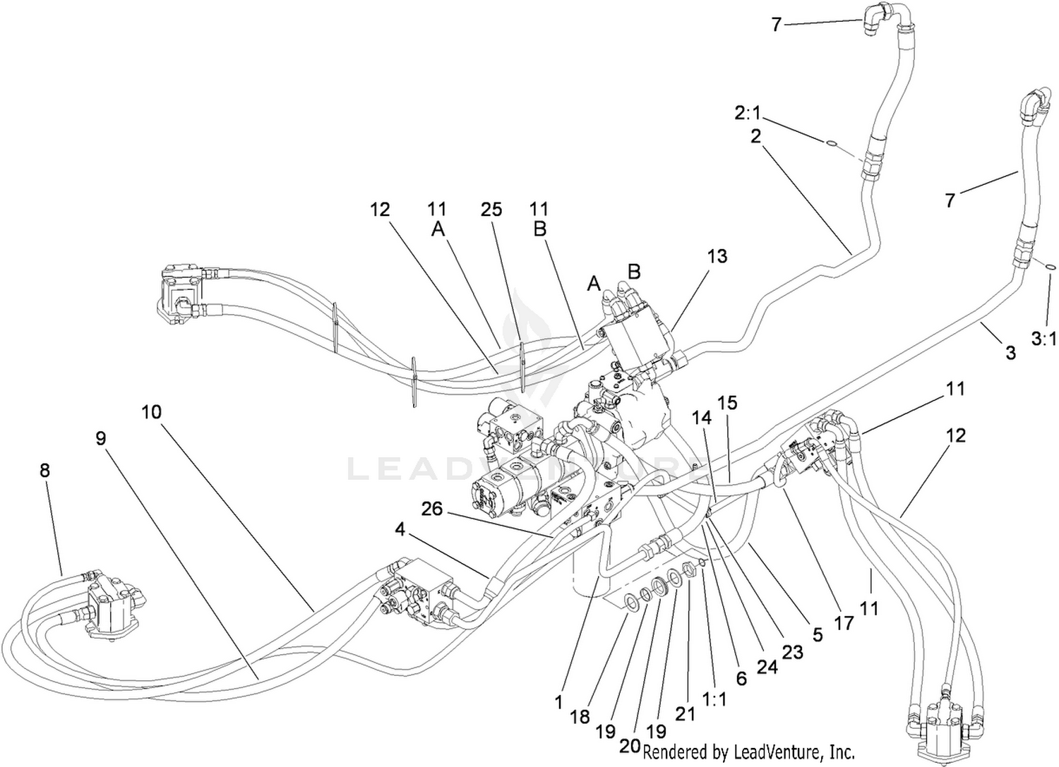 Power-Take-Off Hydraulic Plumbing Assembly