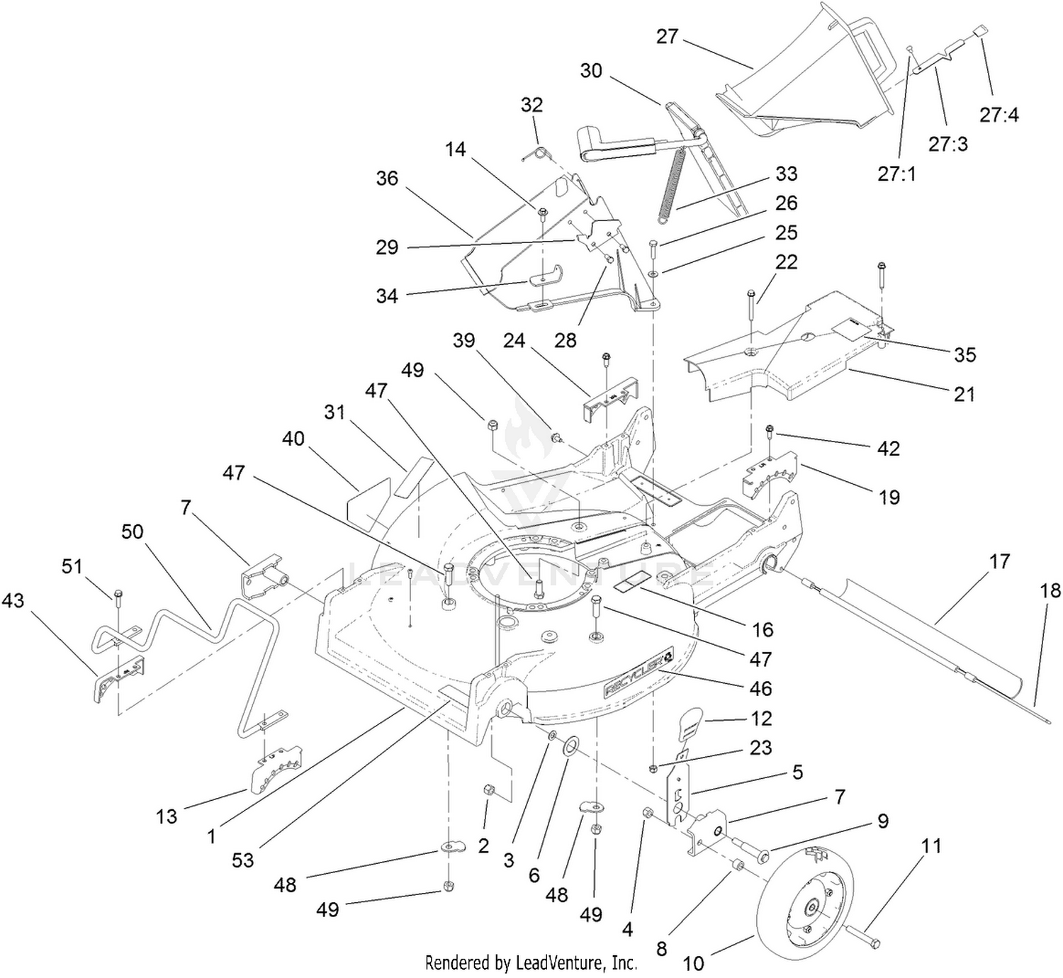Housing, Chute and Wheel Assembly
