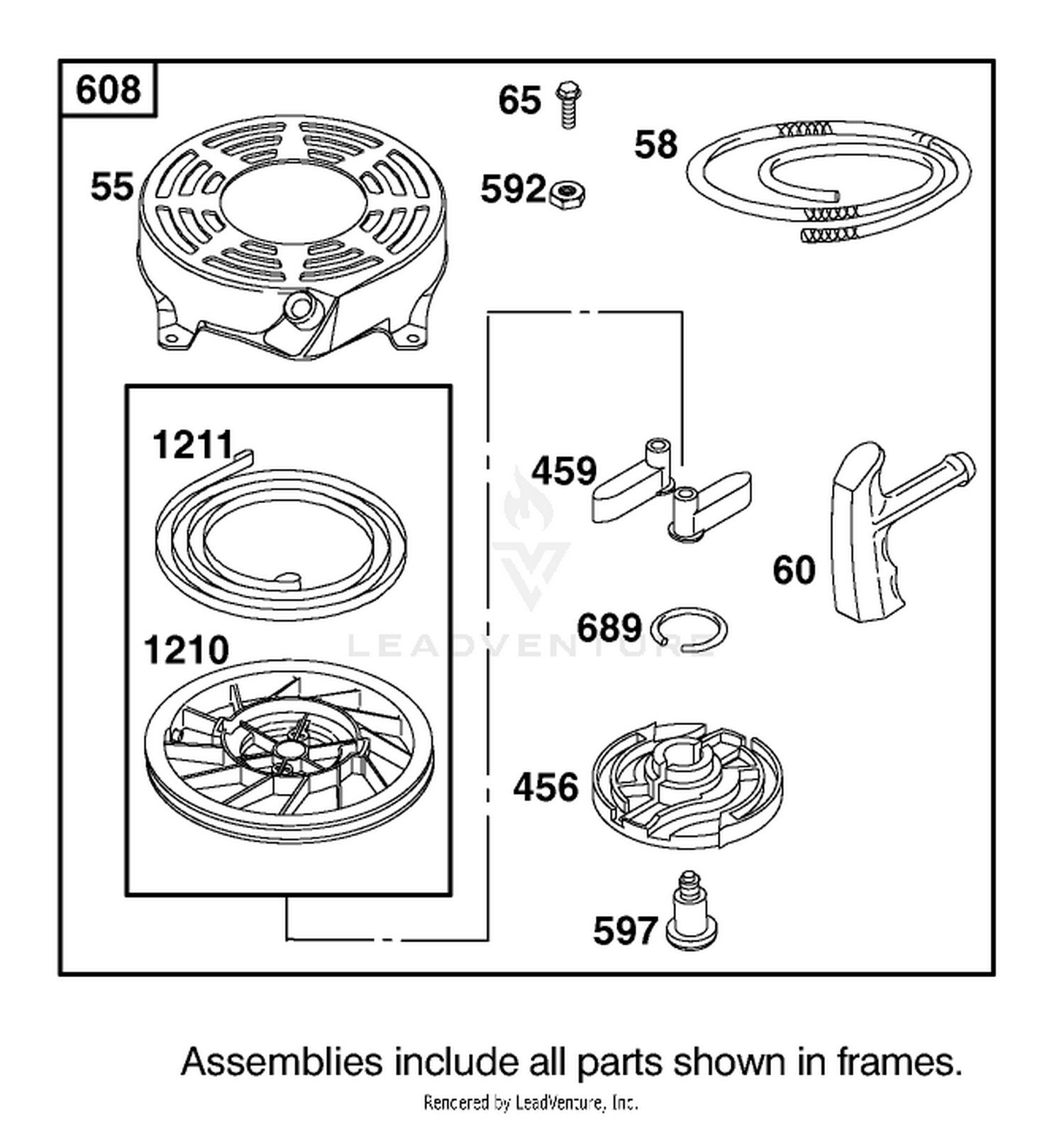 Starter Assembly Briggs and Stratton Model 12F802-1770-B1