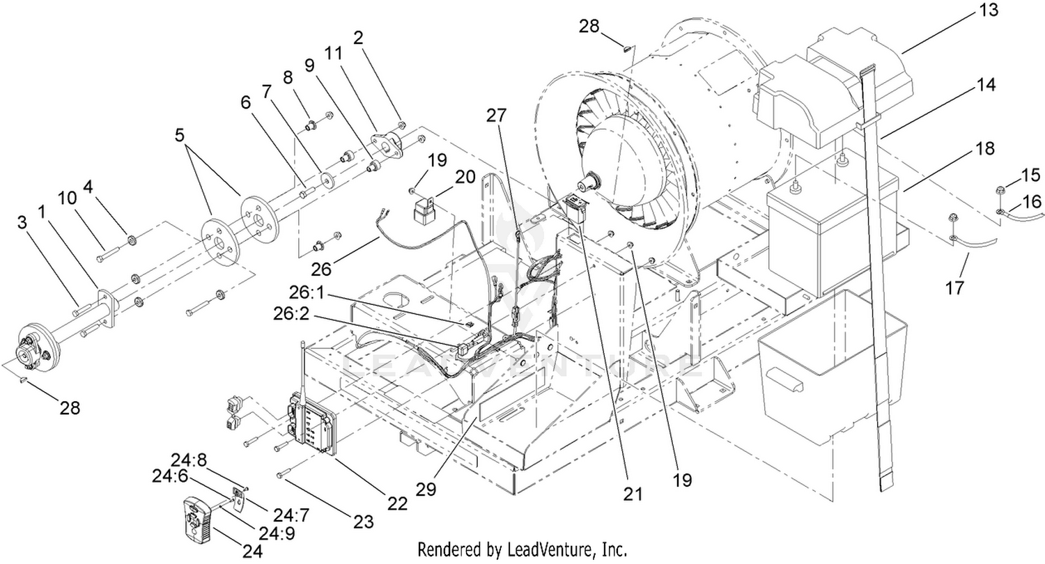 Clutch, Battery and Electrical Component Assembly