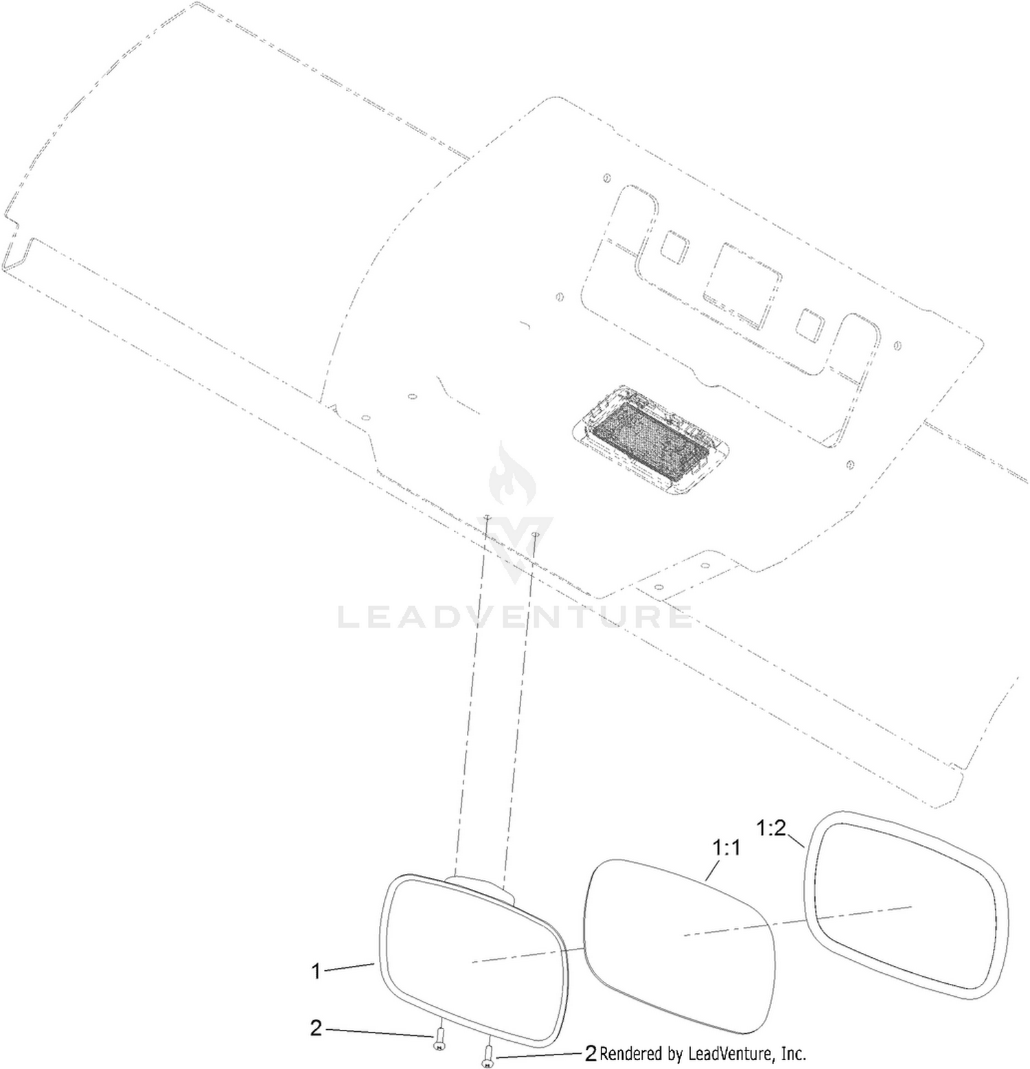 GTX Interior Mirror Assembly