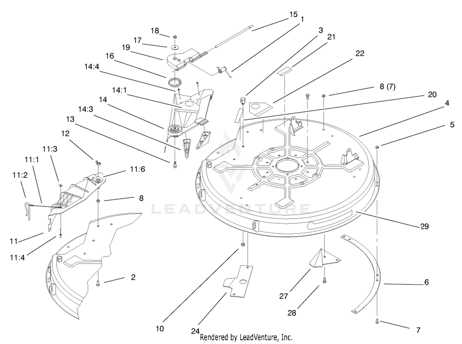 32" Deck Components Assembly