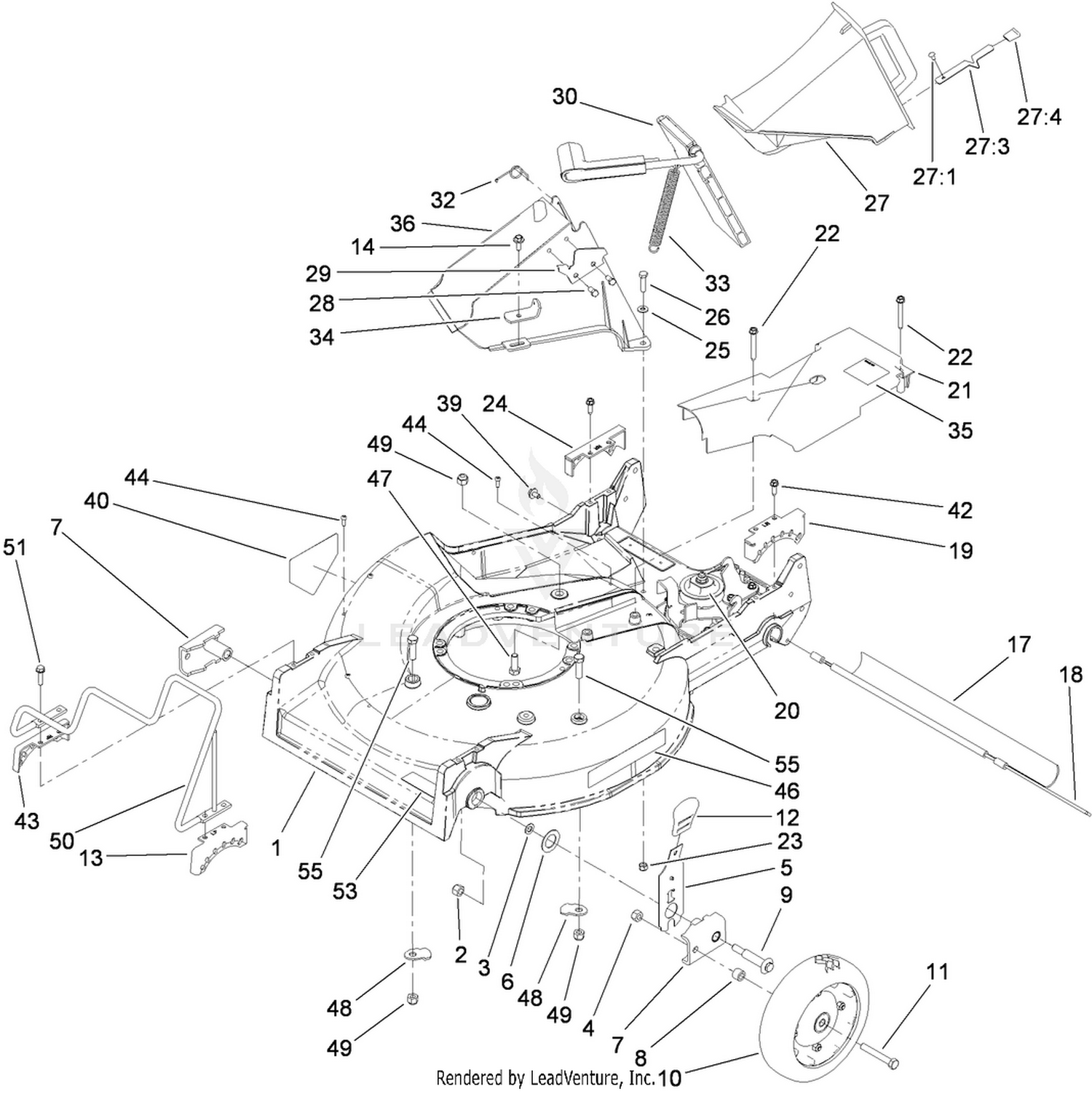 Housing, Chute and Wheel Assembly