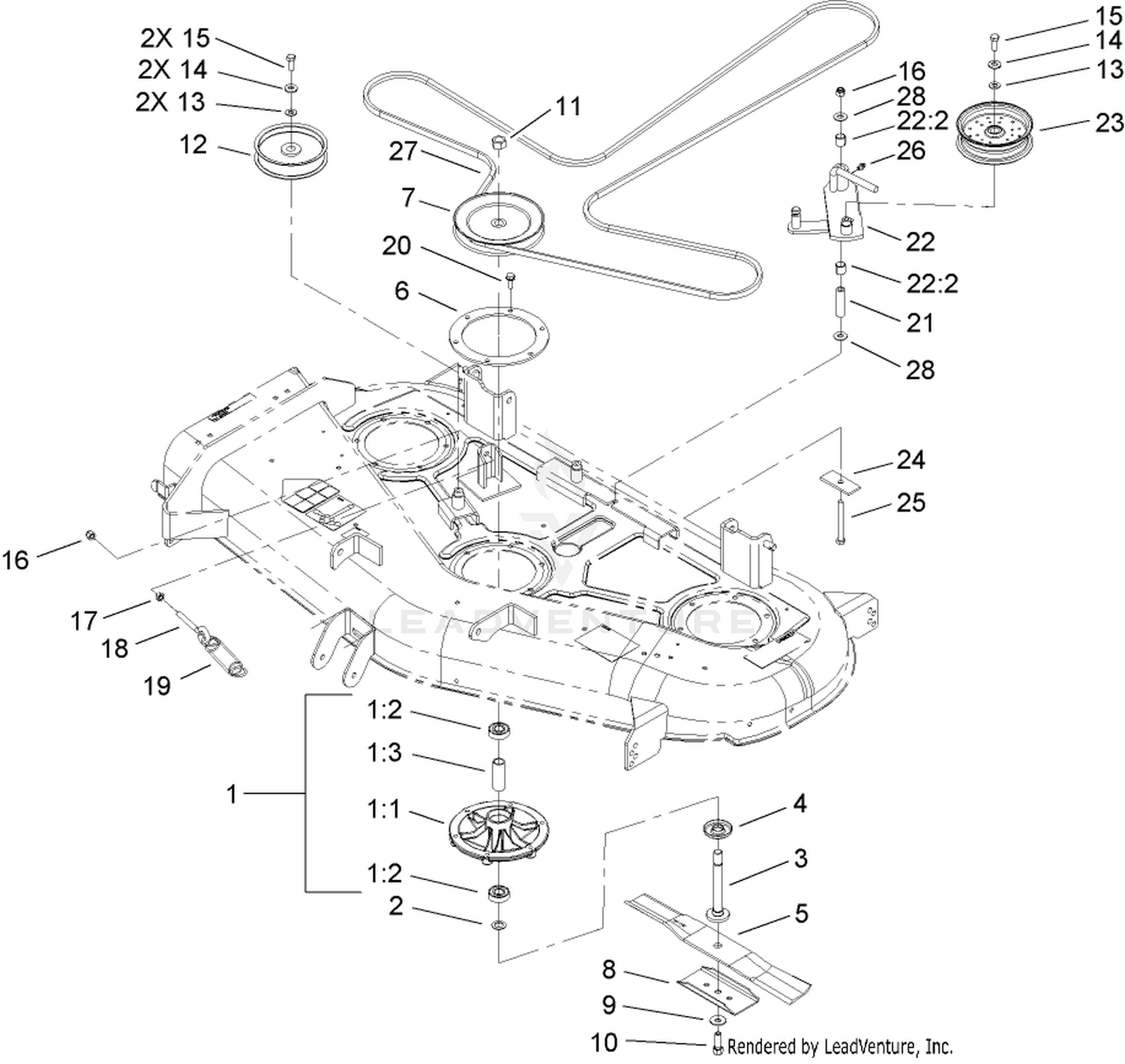 52in Deck Belt Drive Assembly