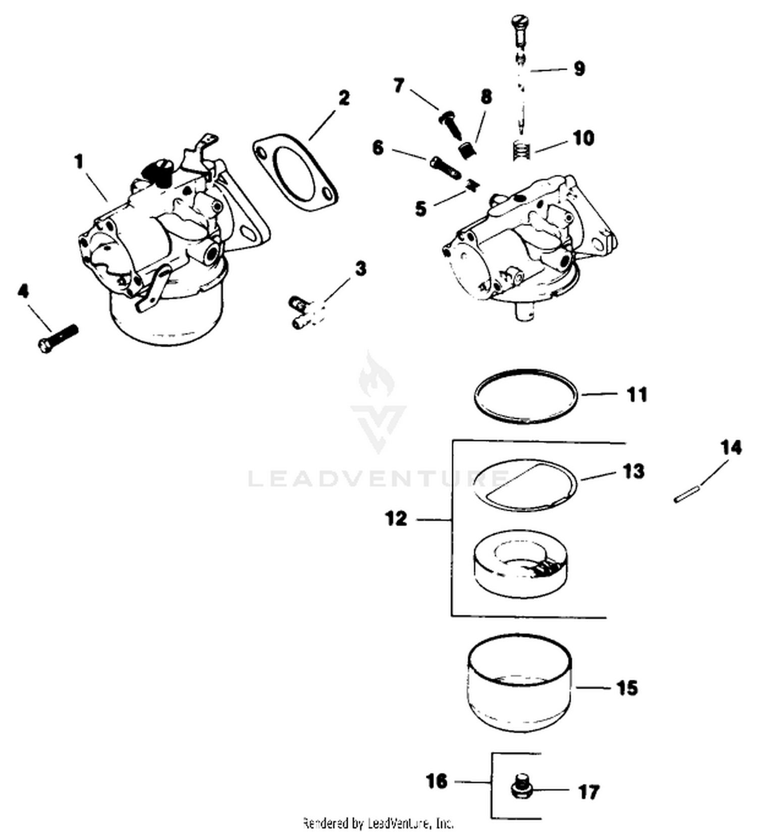 Engine Model No. M8t Type 301560 Carburetor