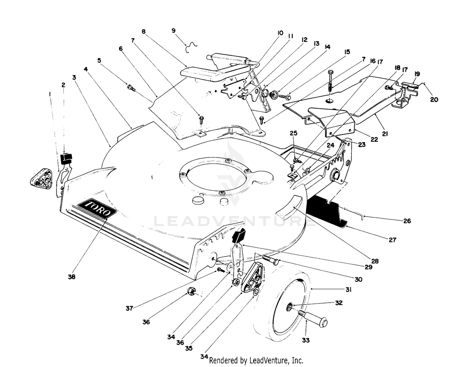 21" S.p. Rear Bagger Housing Assembly
