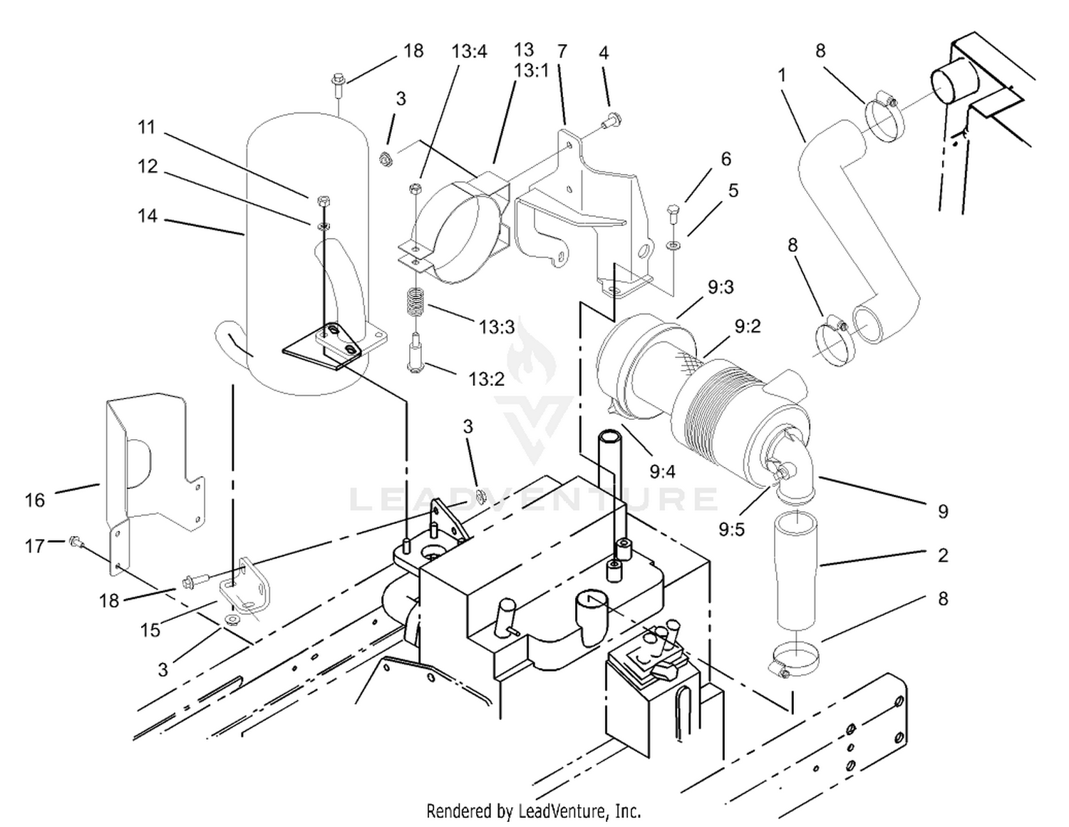 Air Cleaner and Muffler Assembly