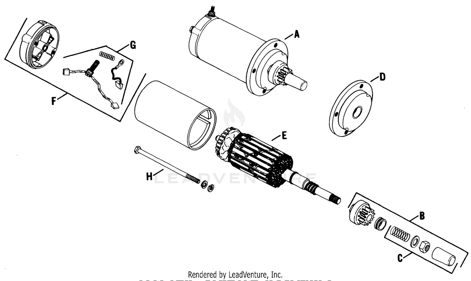 Electric Starter Assembly-Engine Kohler Model No. K-532s-Spec. No. 53169