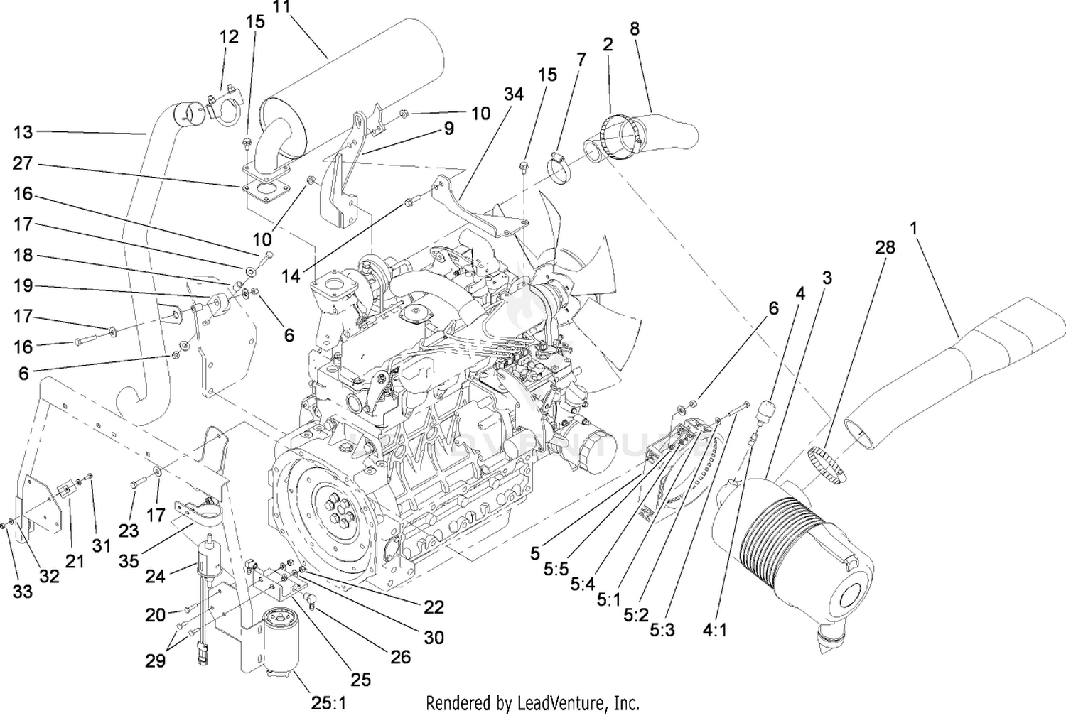 Air Cleaner and Muffler Assembly
