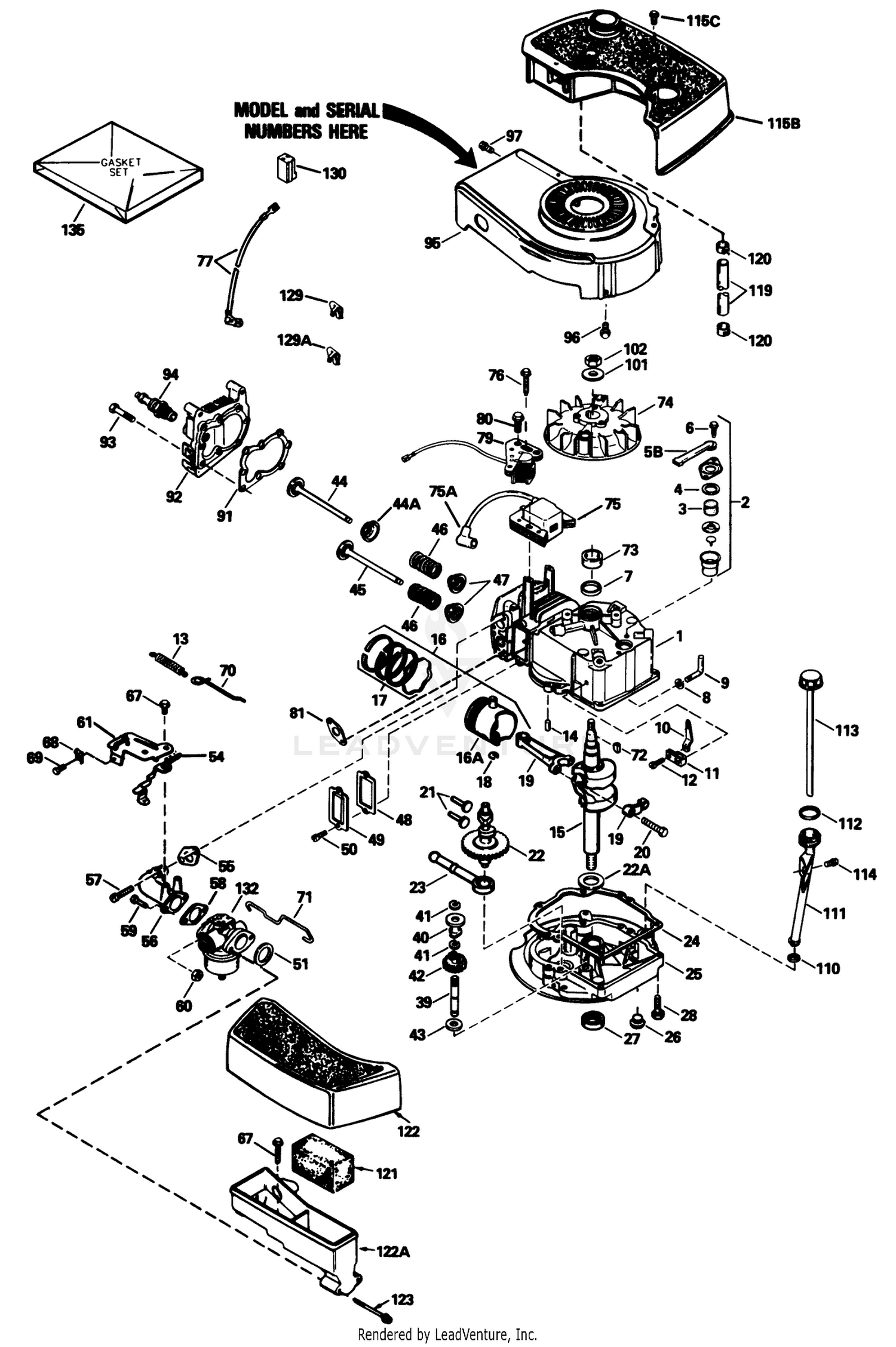 Engine Tecumseh Model No. Tnt 100-10104f