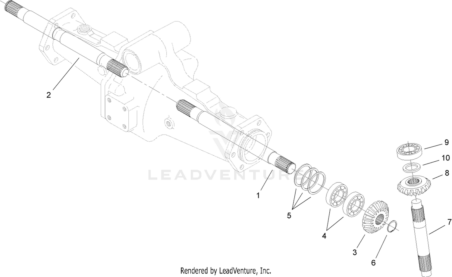 Bevel Gear Shaft Assembly  Rear Axle Assembly No. 110-4750