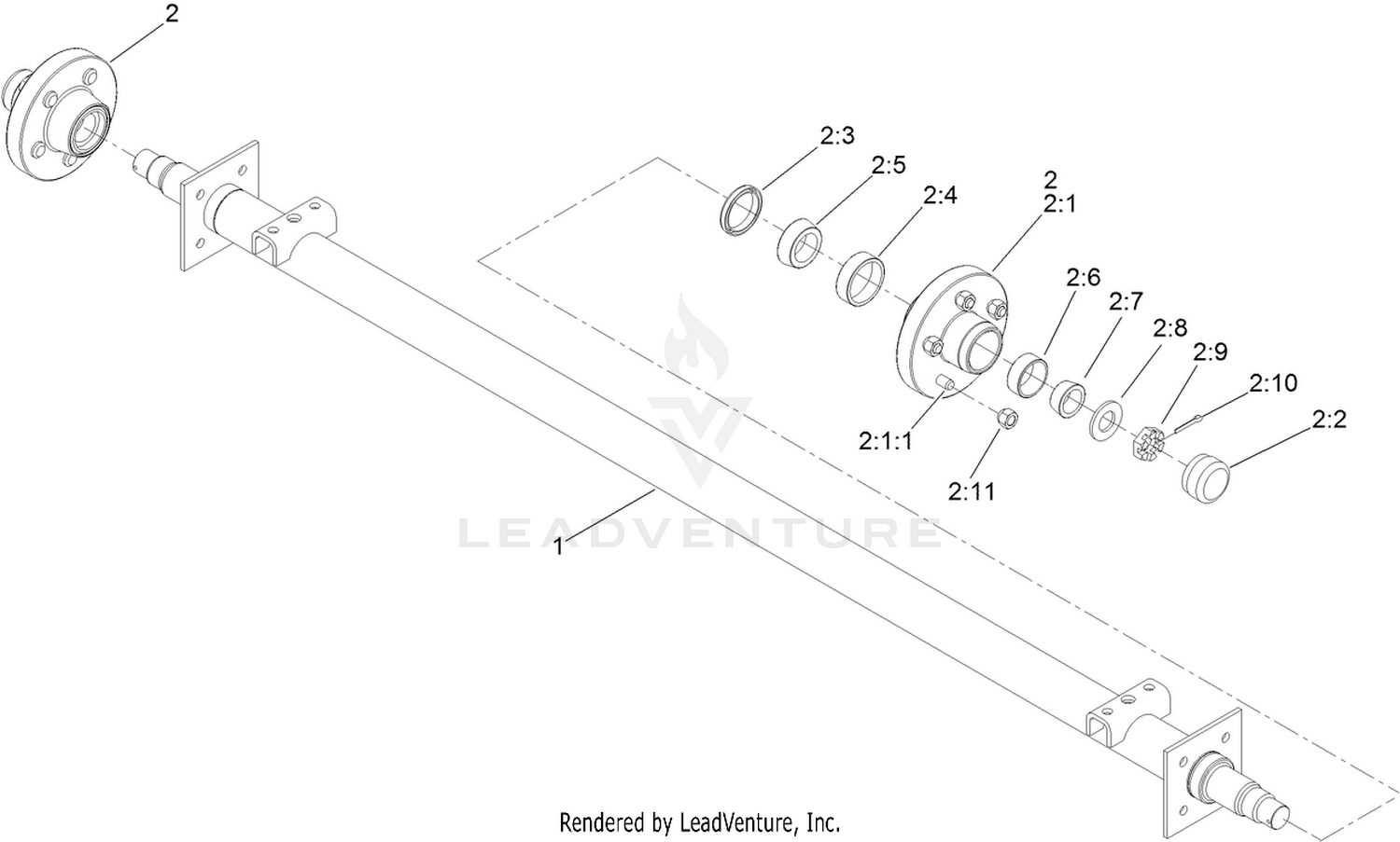Trailer Axle Assembly No. 107-1529