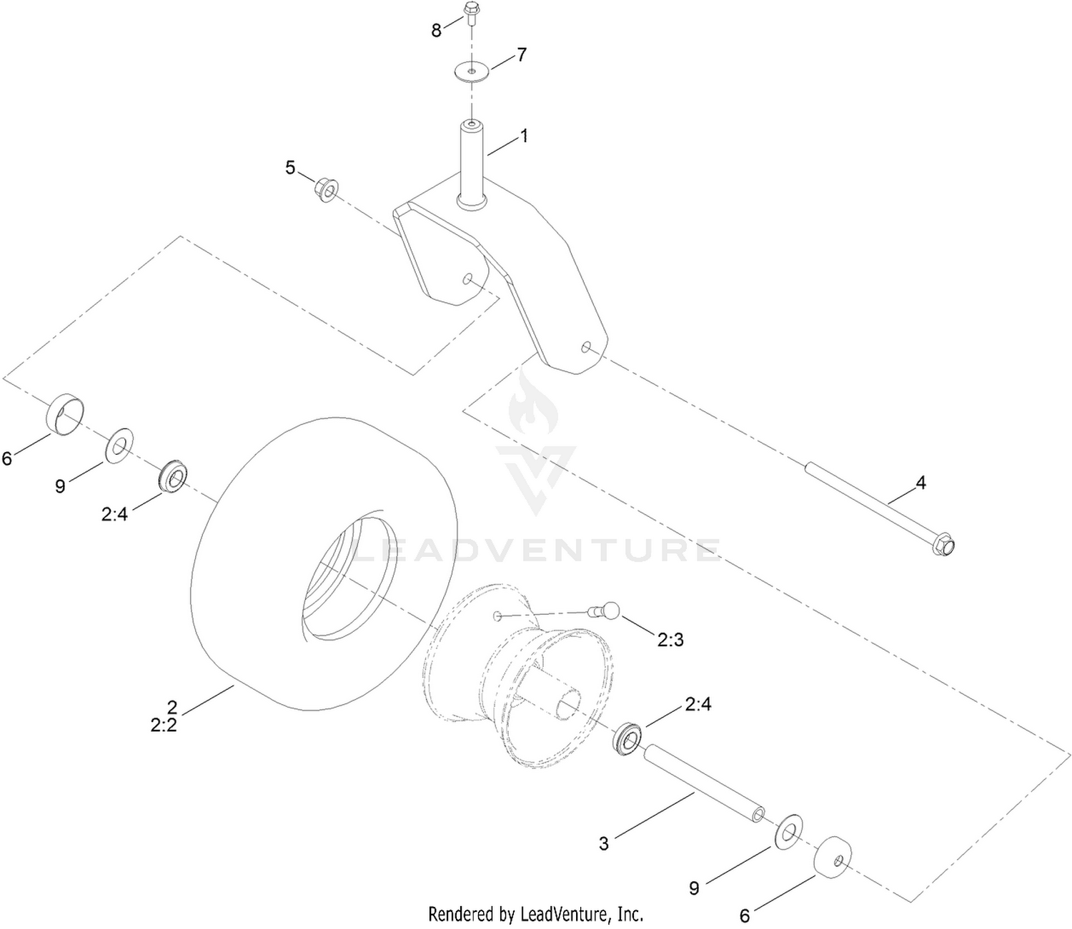 Caster Fork Assembly
