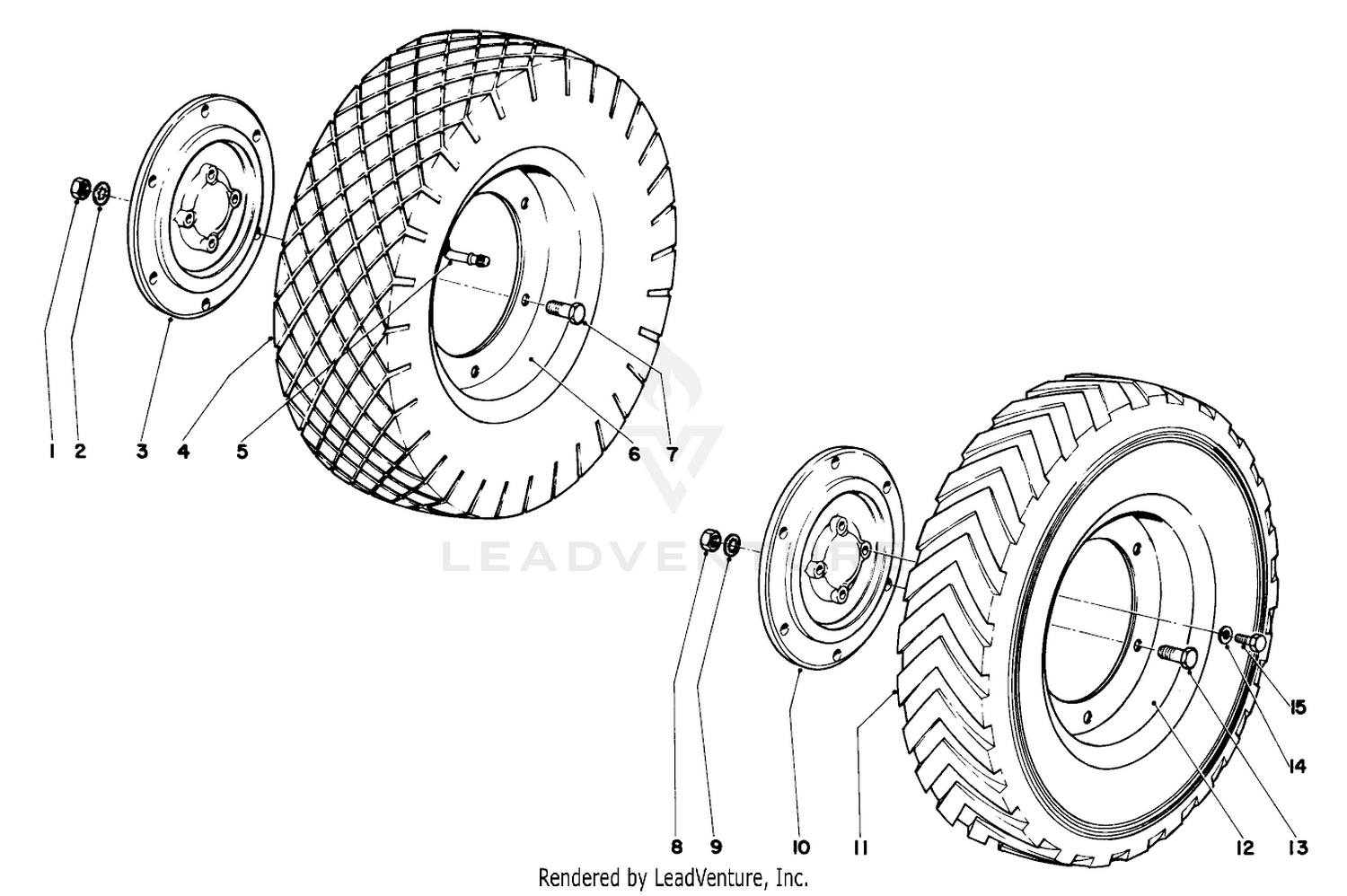 16" Semi-Pneumatic Wheels Kit No. 01300