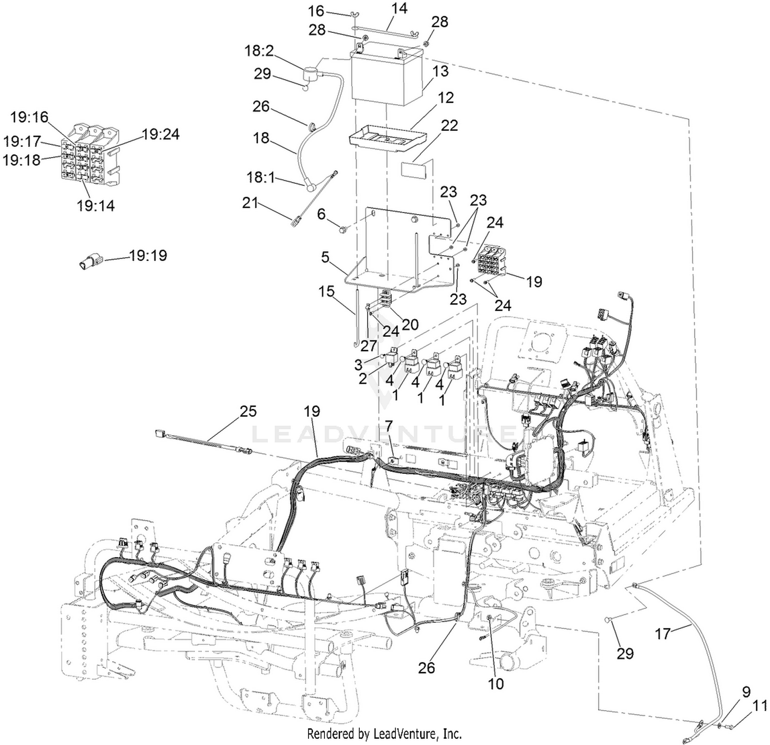 Main Wiring Harness and Battery Assembly