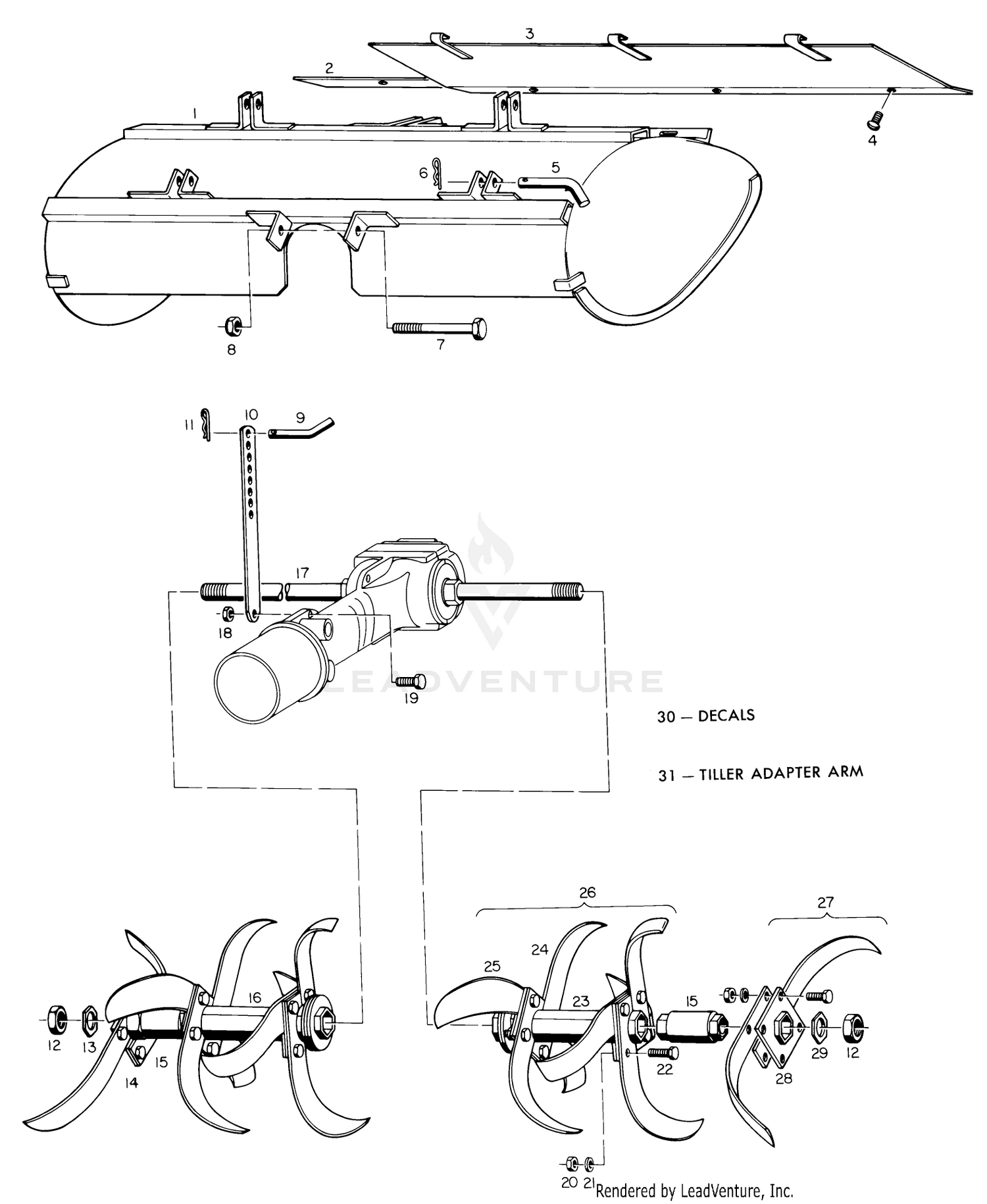 Parts List For Sheet Metal And Tines (fig. A)