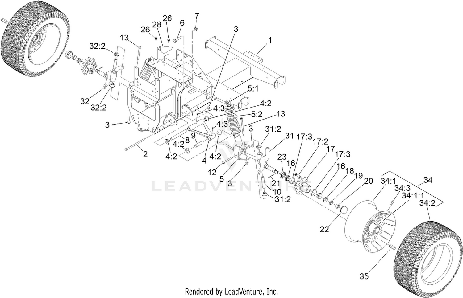 Front Frame and Suspension Assembly
