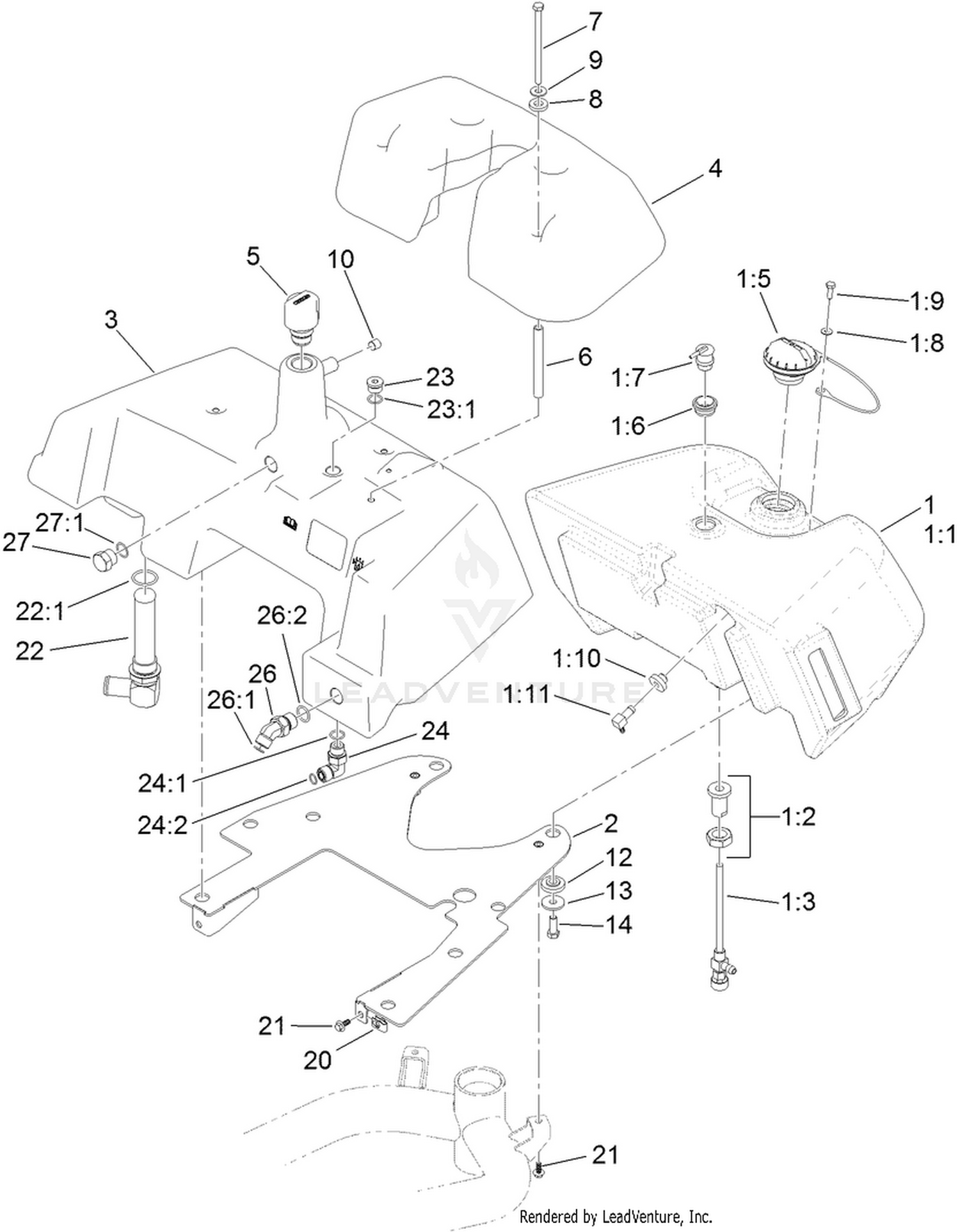 Fuel and Hydraulic Tank Assembly