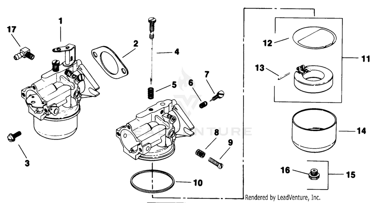 Carburetor-Engine Assembly-Kohler Model No. M16s-711533 (continued)