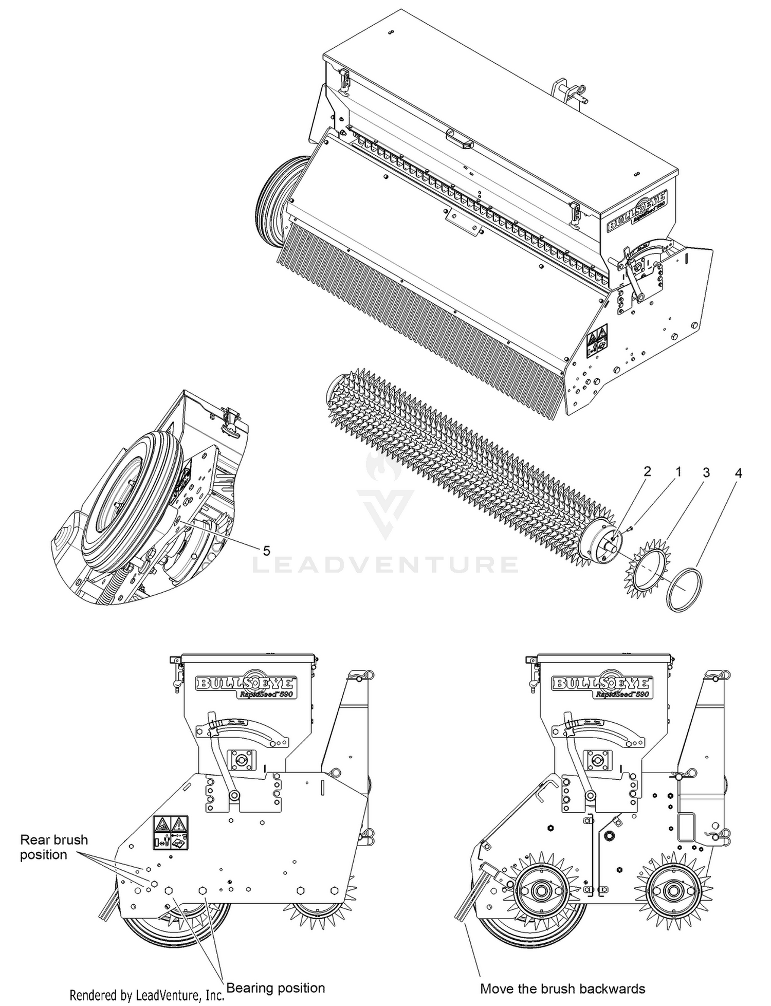 Spiked Rear Roller Kit Assembly