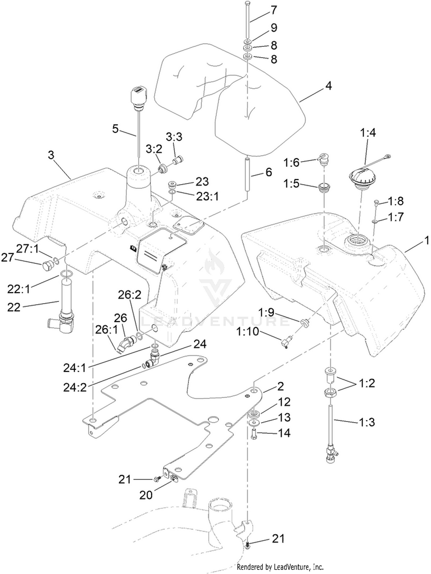 Fuel and Hydraulic Tank Assembly