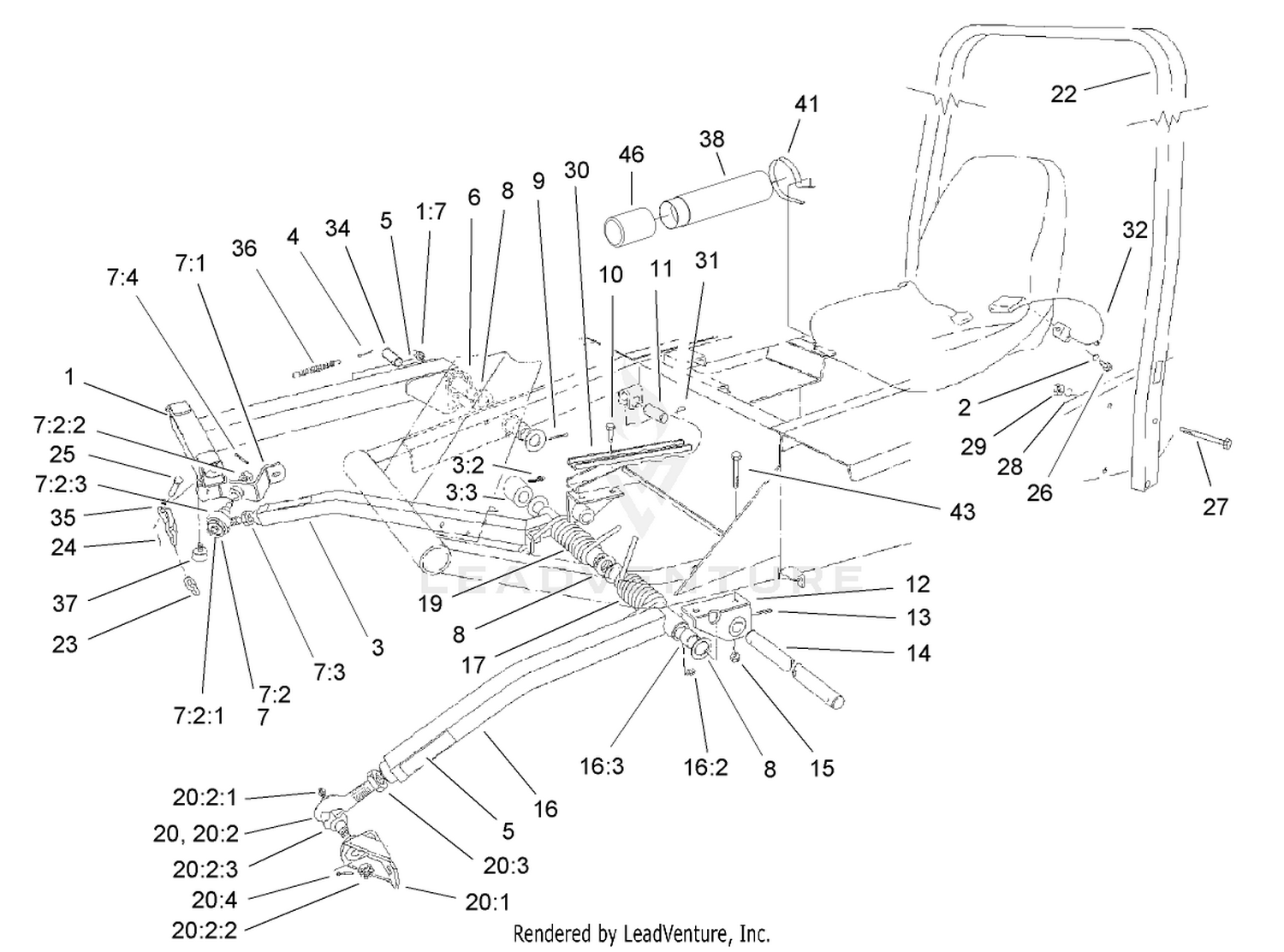 Push Arm and Roll-Over-Protection-System Assembly