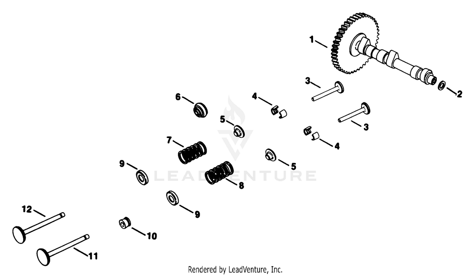 Camshaft  Valves-Engine Kohler Model No. Kt17qs Type No. 24324 (continued)