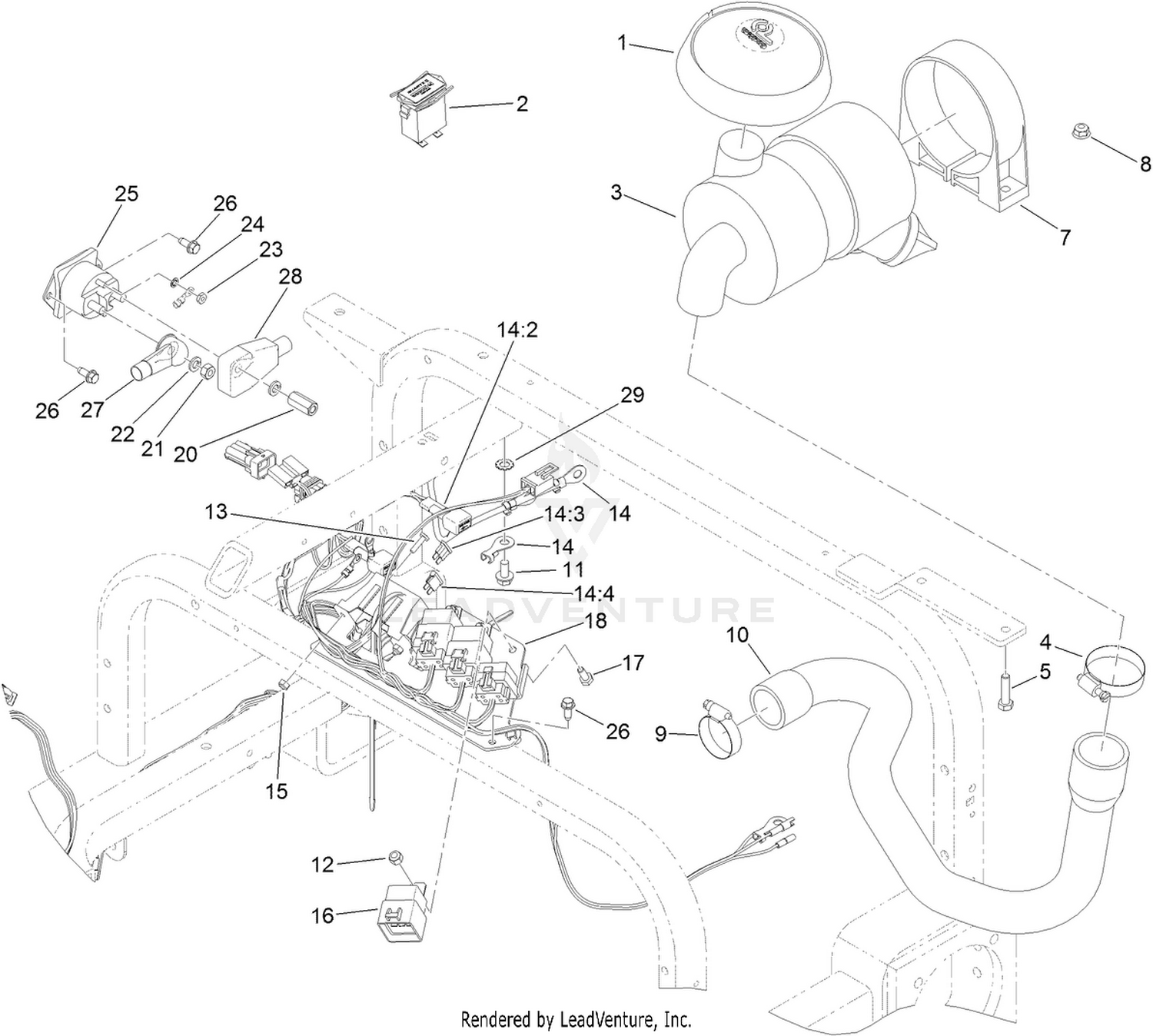 Wire Harness, Air Cleaner and Hose Assembly