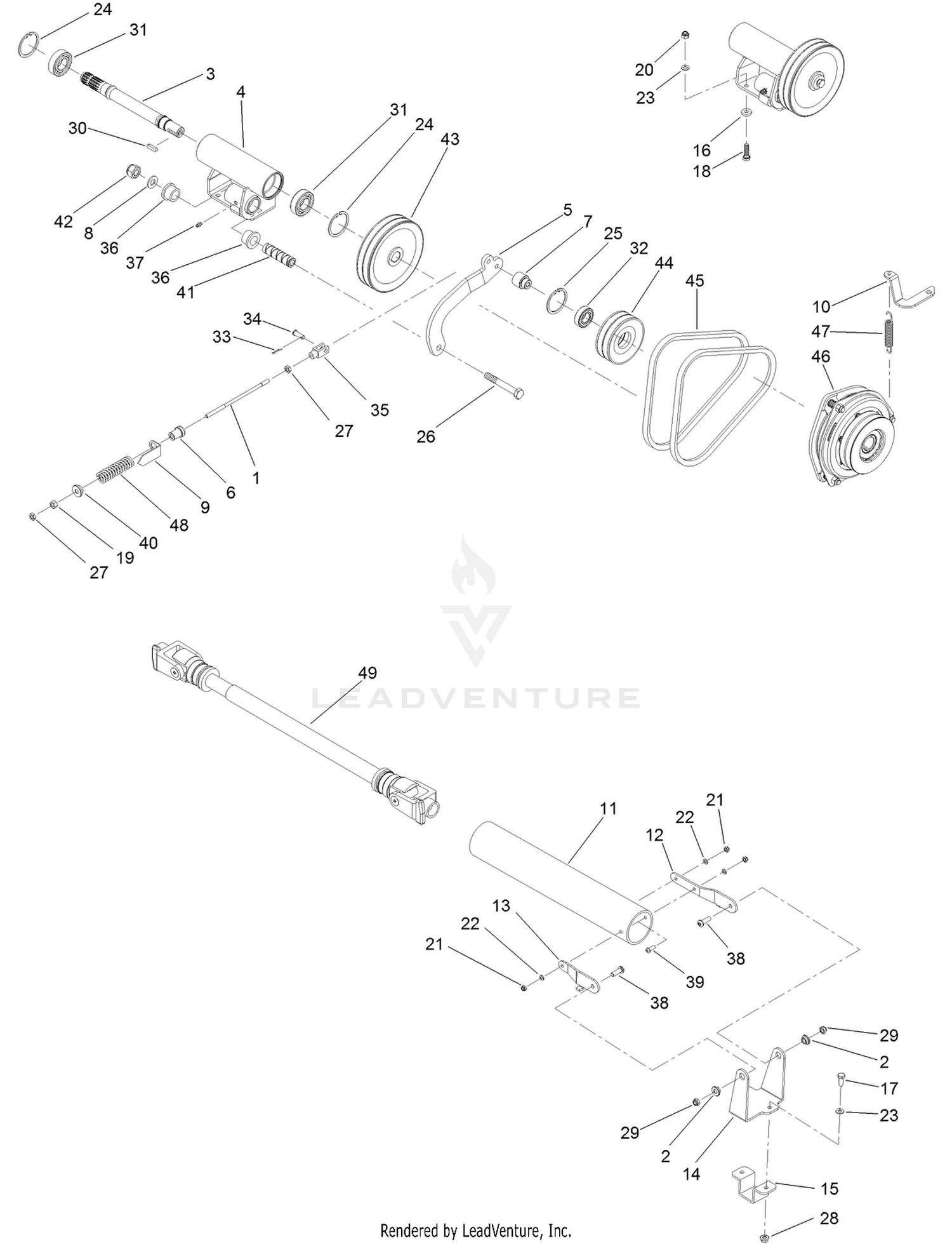 Transmission, PTO and Drive Shaft Assembly