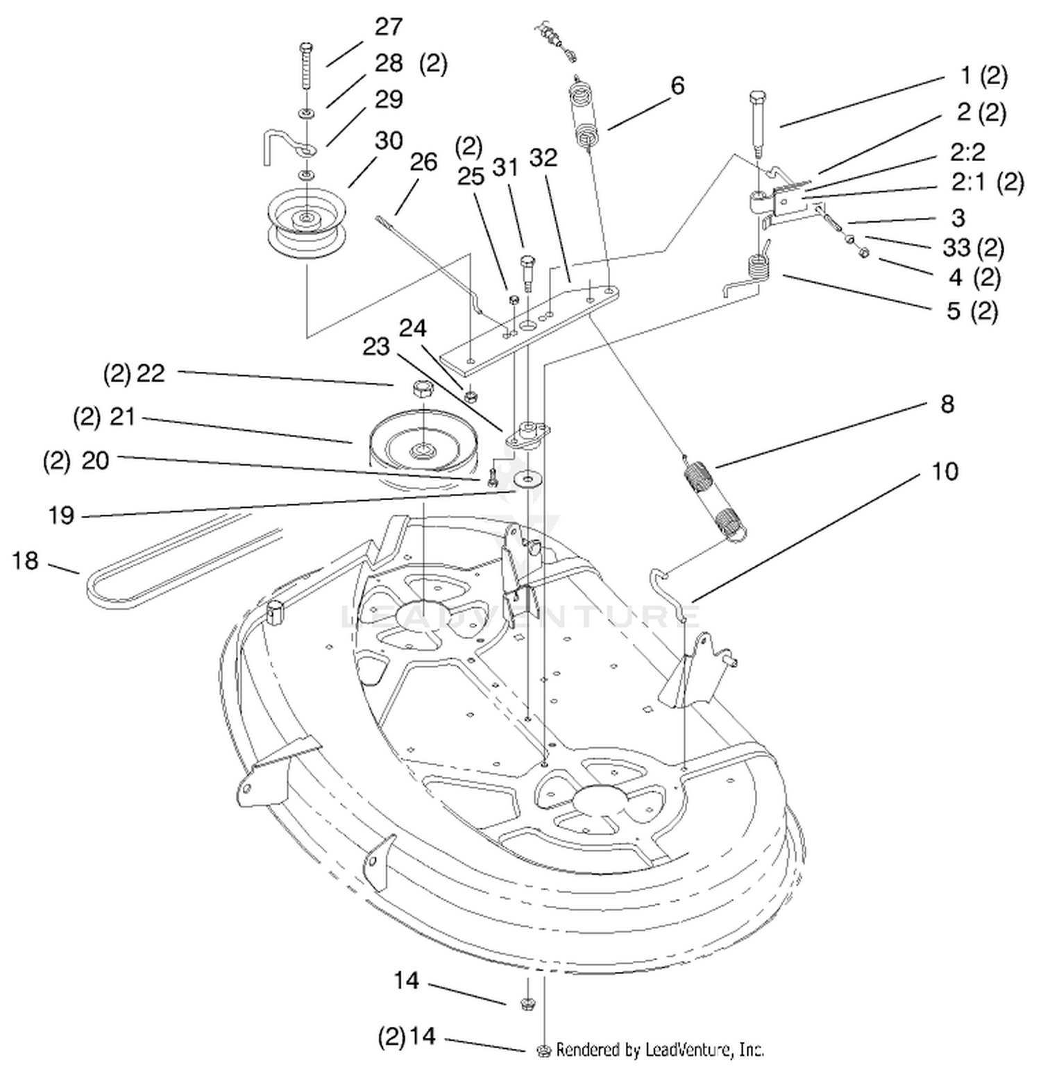 38" Deck Blade  Brake Assembly