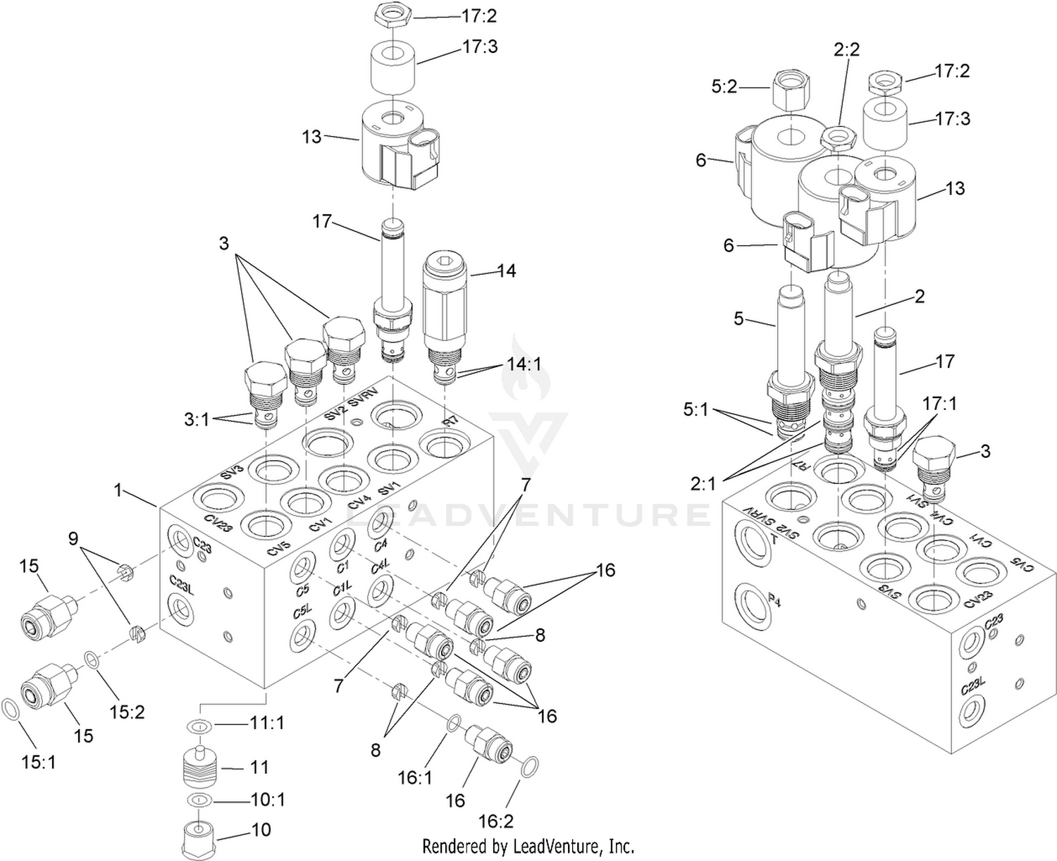 Hydraulic Manifold Block Assembly No. 105-7577