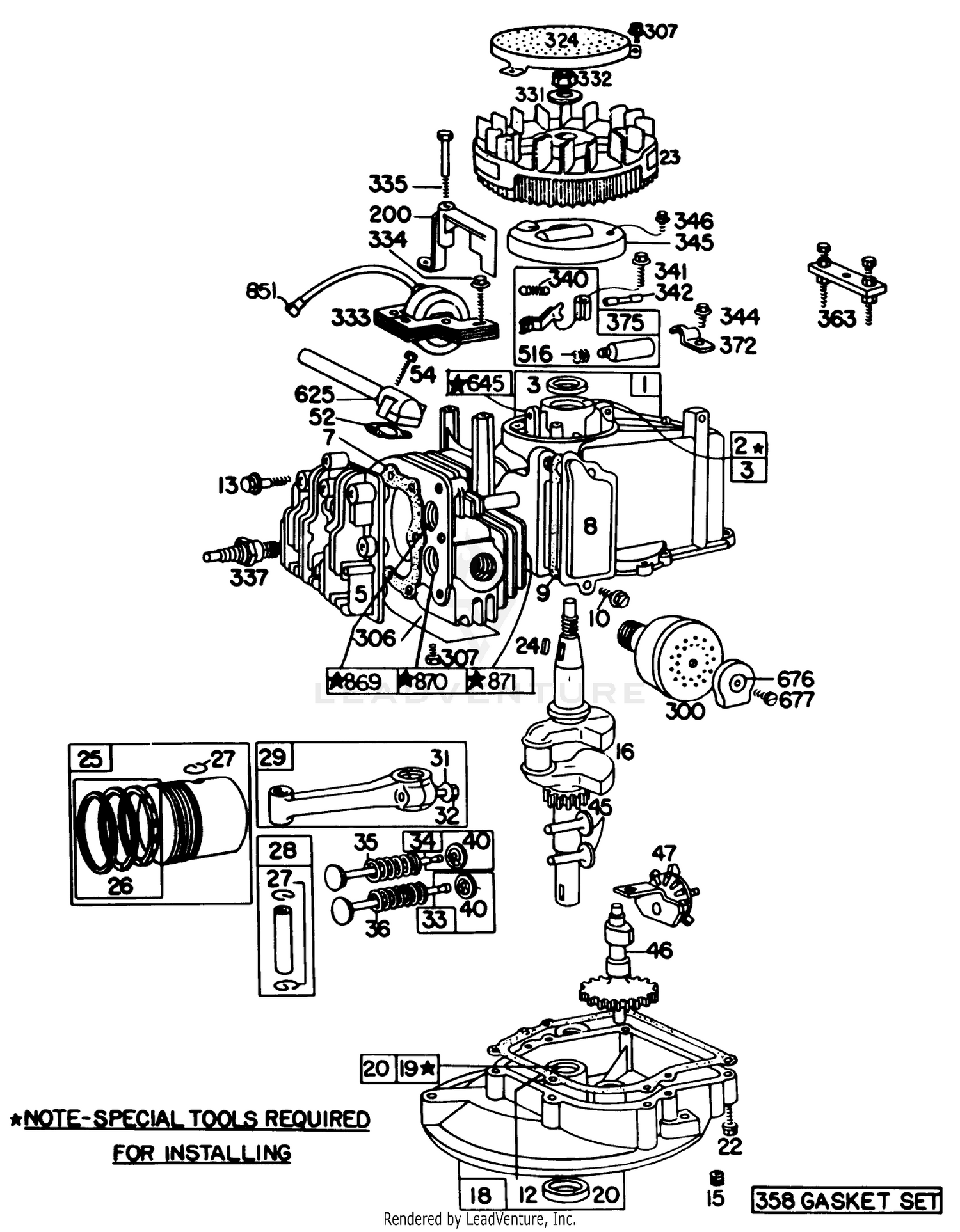 Engine Briggs  Stratton Model 92908-1956-01