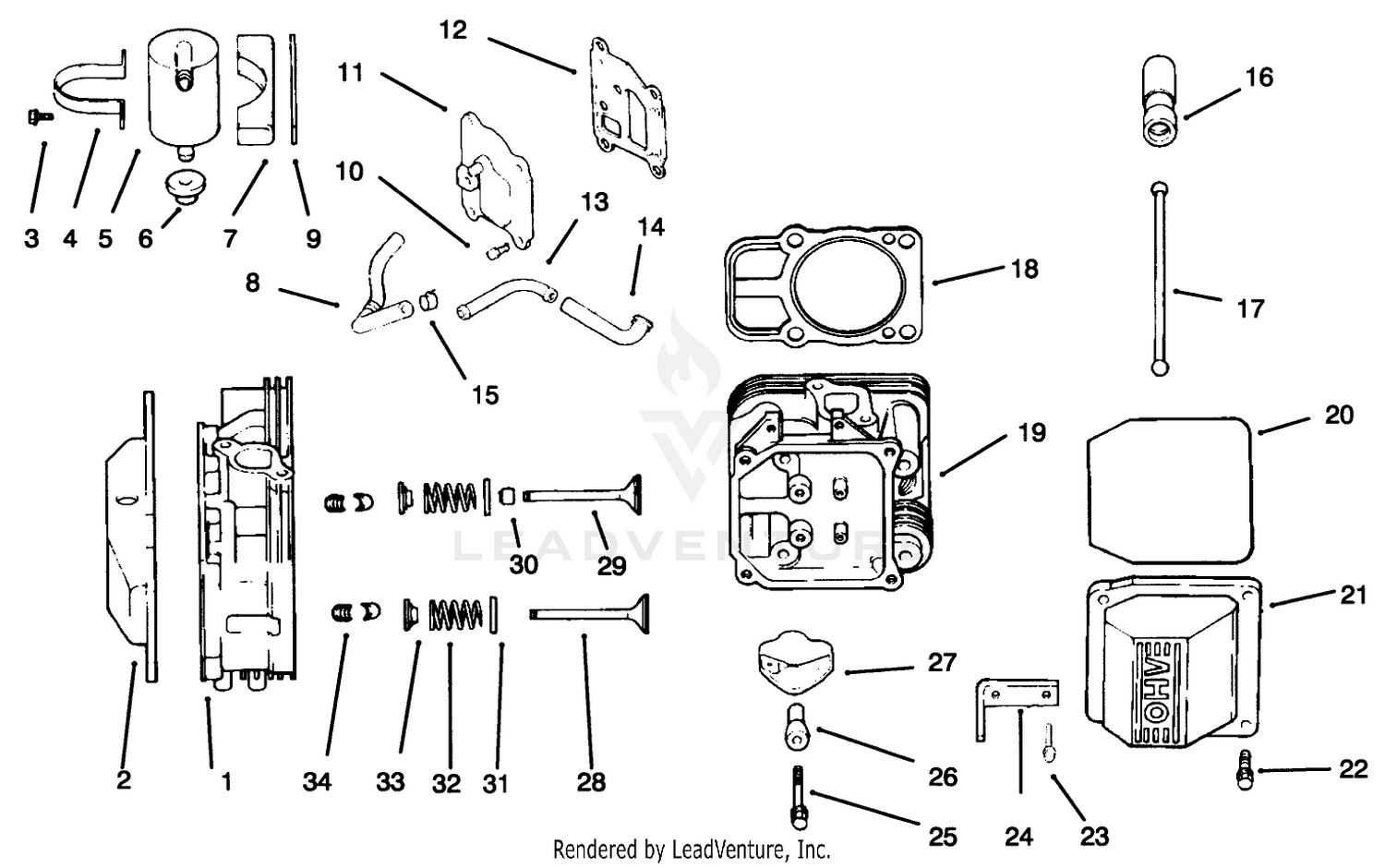 Head/valve/breather