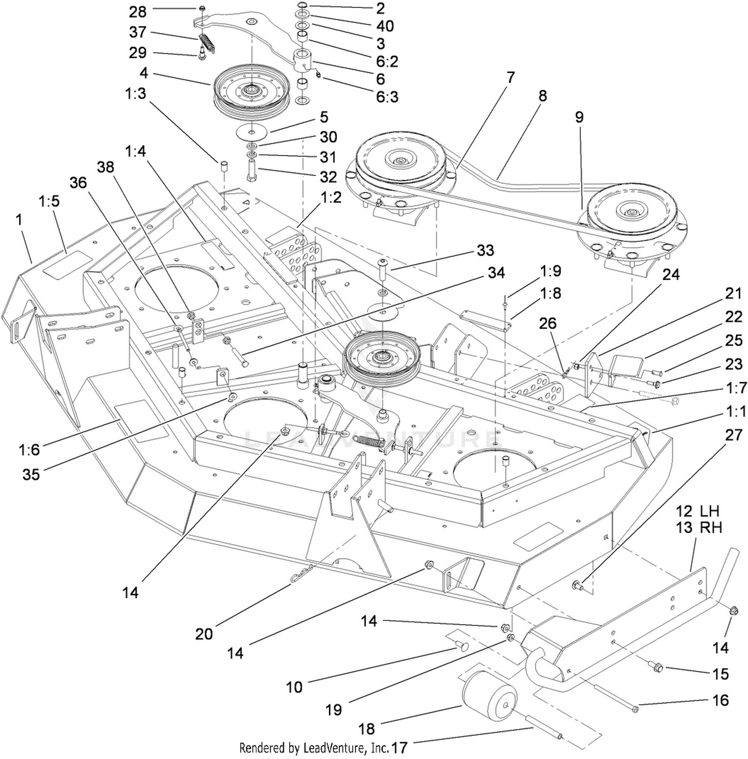 Front Deck, Idler and Skid Assembly
