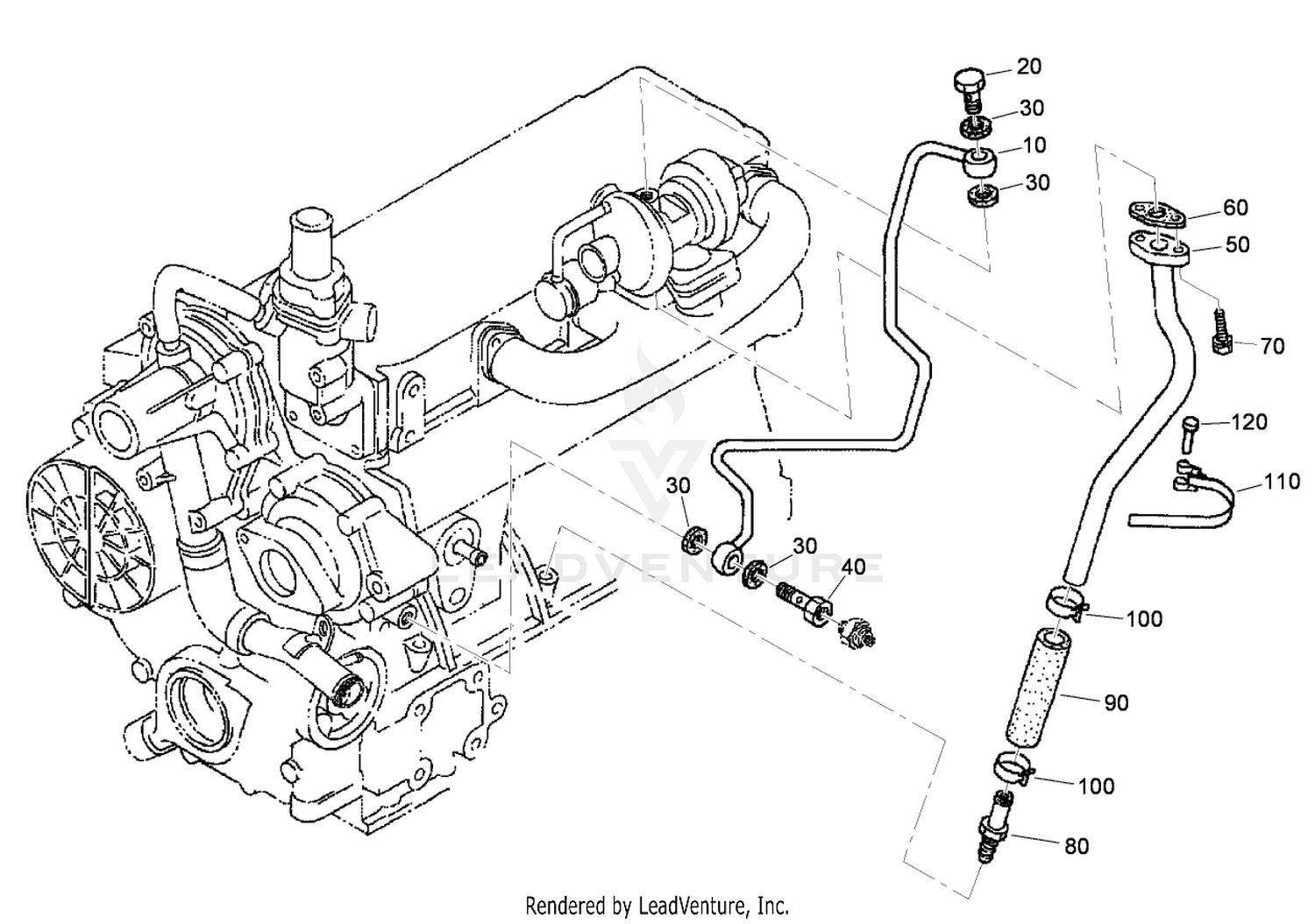 Oil Pipe (Turbo Charger) Assembly