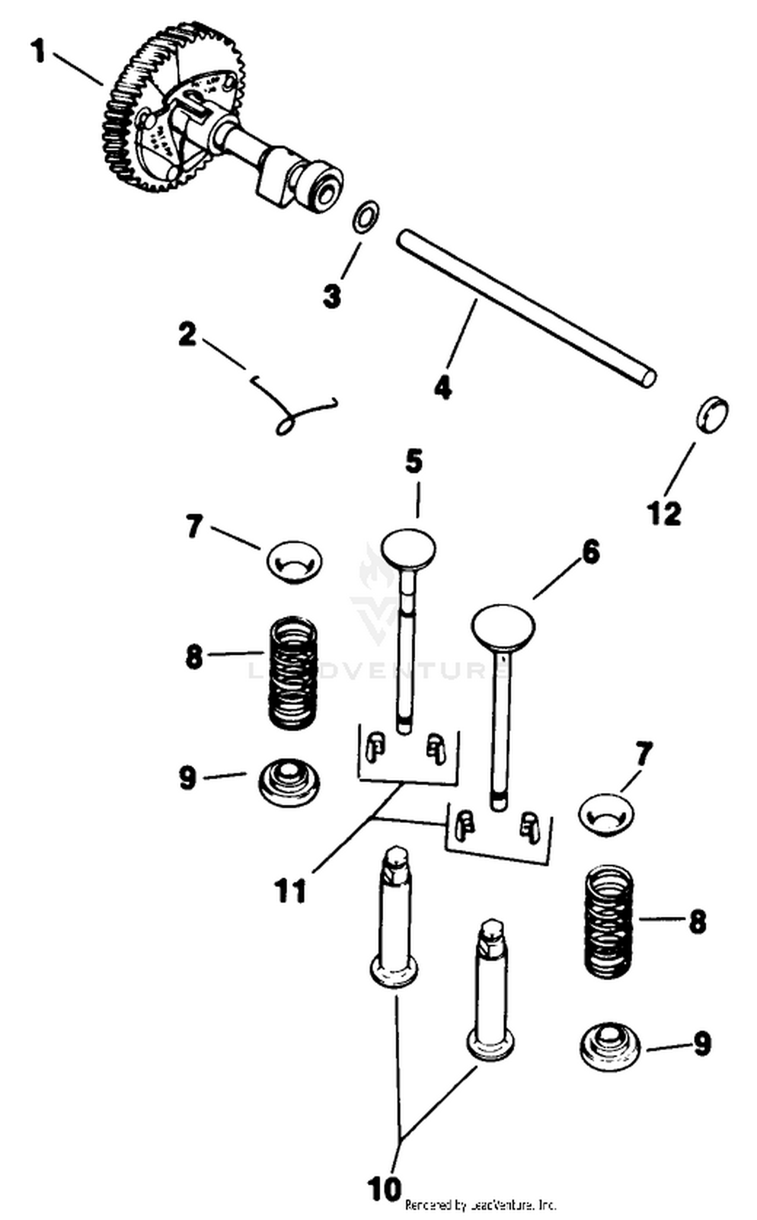Camshaft  Valves-Engine Assembly-Kohler Model No. M16s-711533