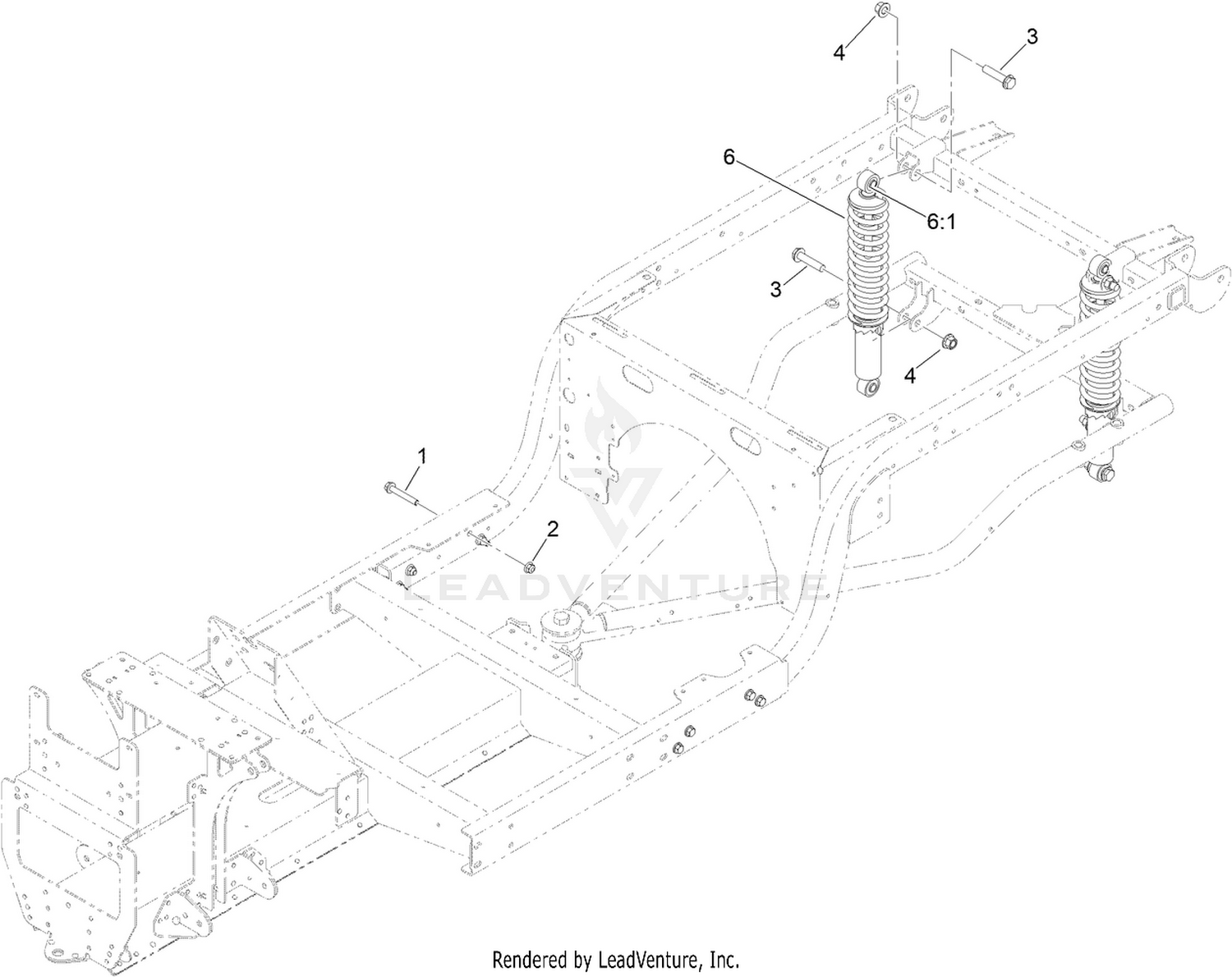 Frame Mount and Rear Shock/Spring Assembly