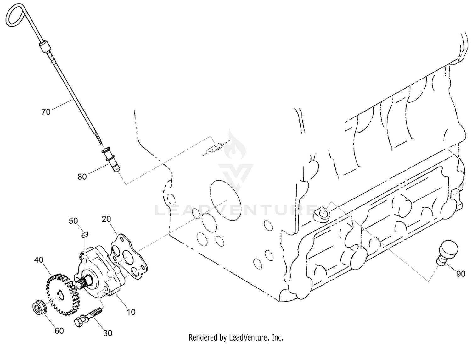 Dipstick, Guide and Oil Pump Assembly
