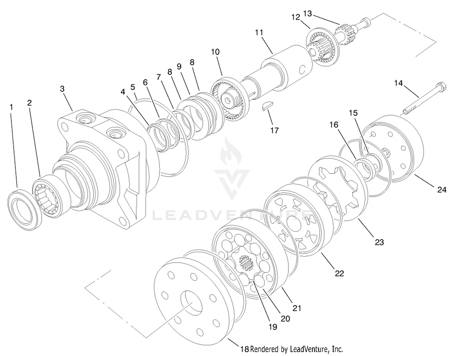 Rear Hydraulic Drive Motor No. 75-9990 (3wd-Model No. 03427)