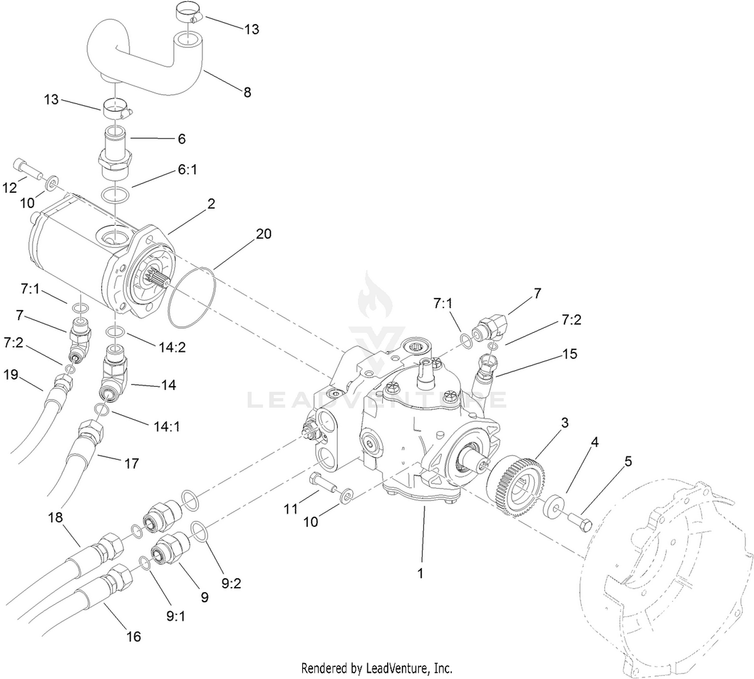 Hydrostat and Gear Pump Drive Assembly
