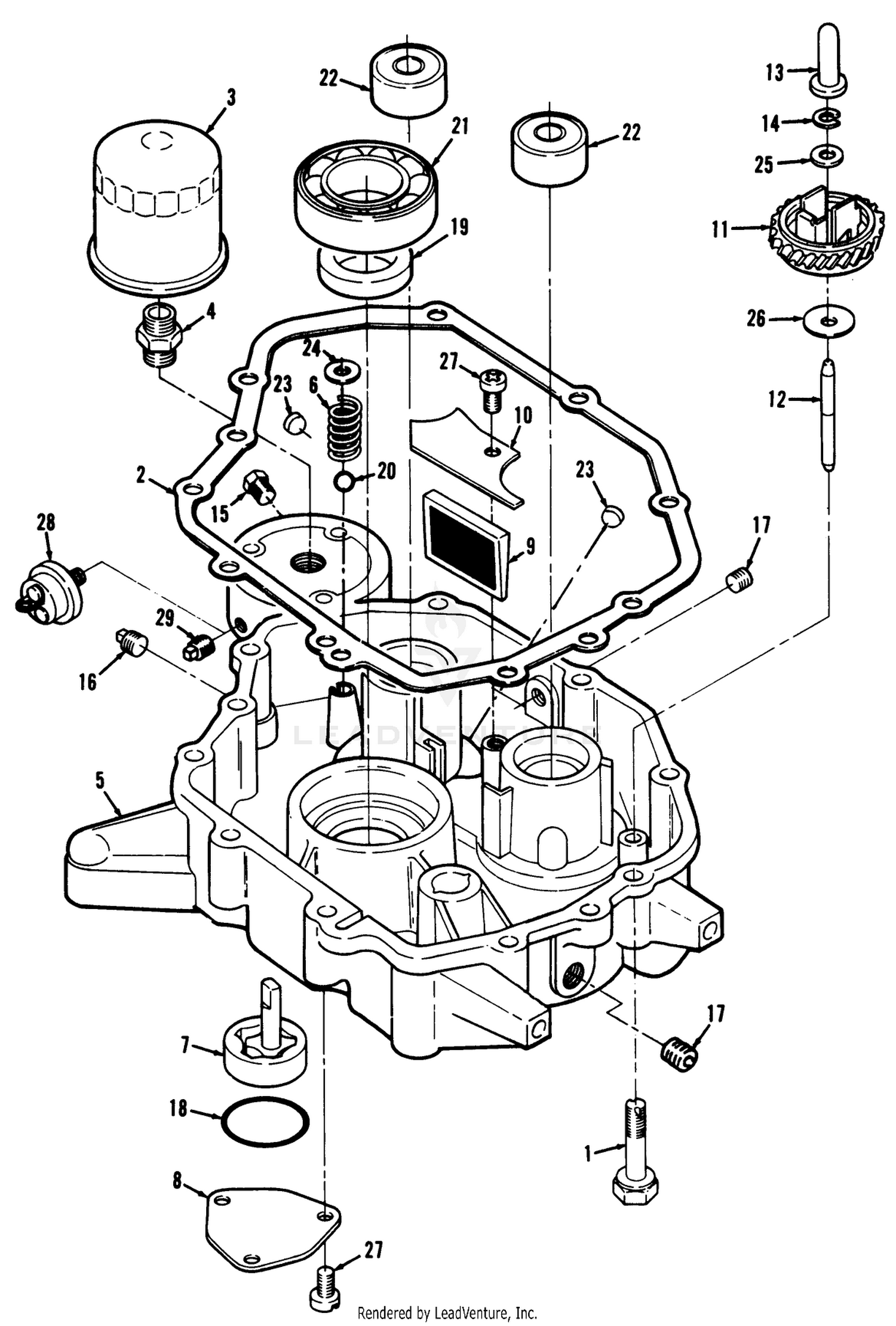 12hp Engine Oil Base  Pump Assembly