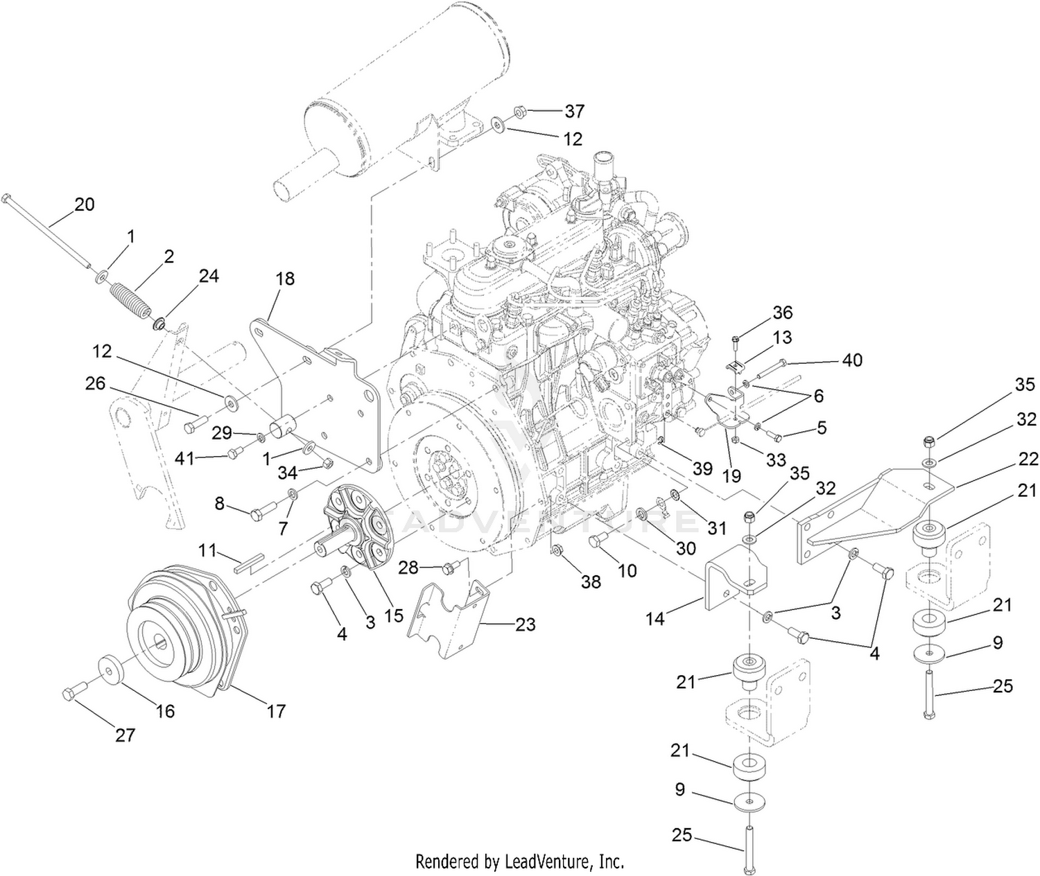 Engine Mounting and Clutch Assembly