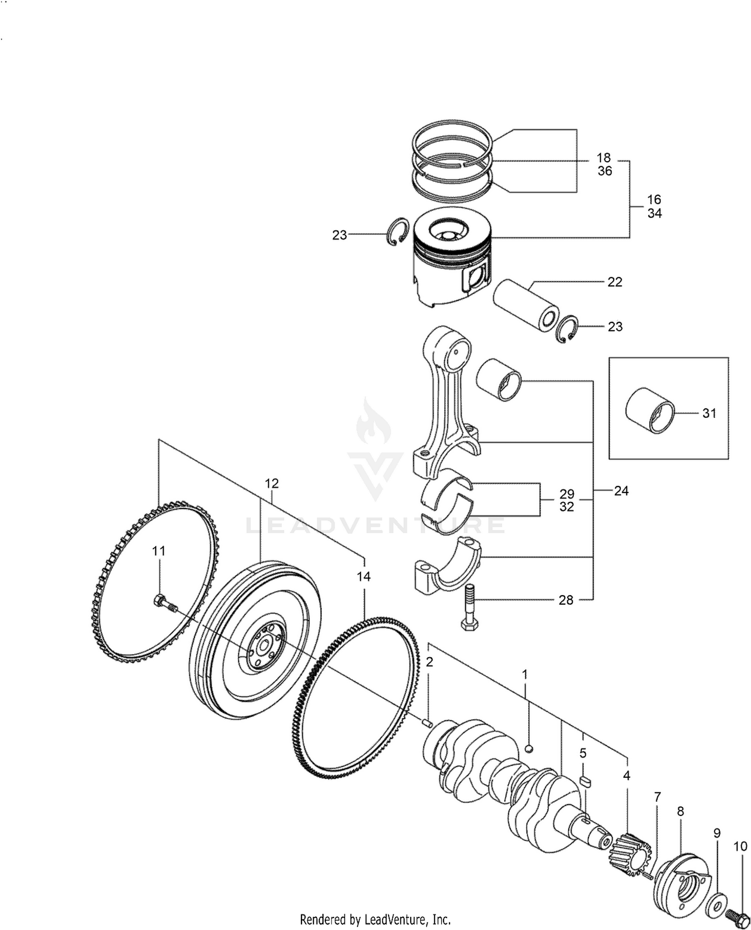 Crankshaft and Piston Assembly
