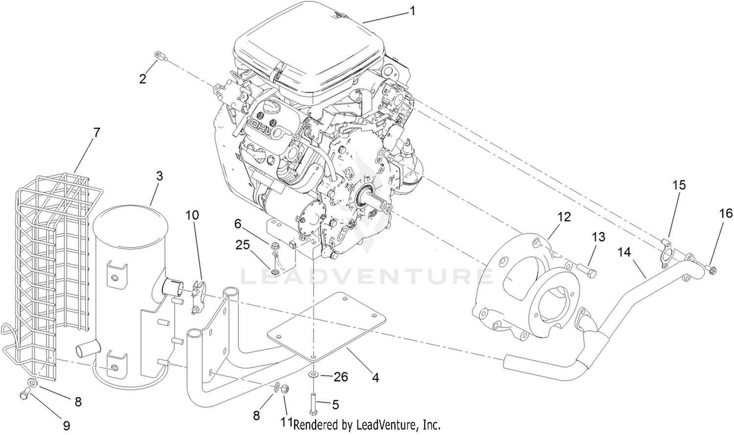Engine and Exhaust Assembly