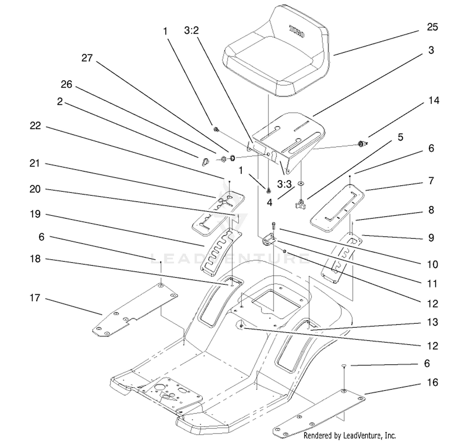 Rear Body  Seat Assembly