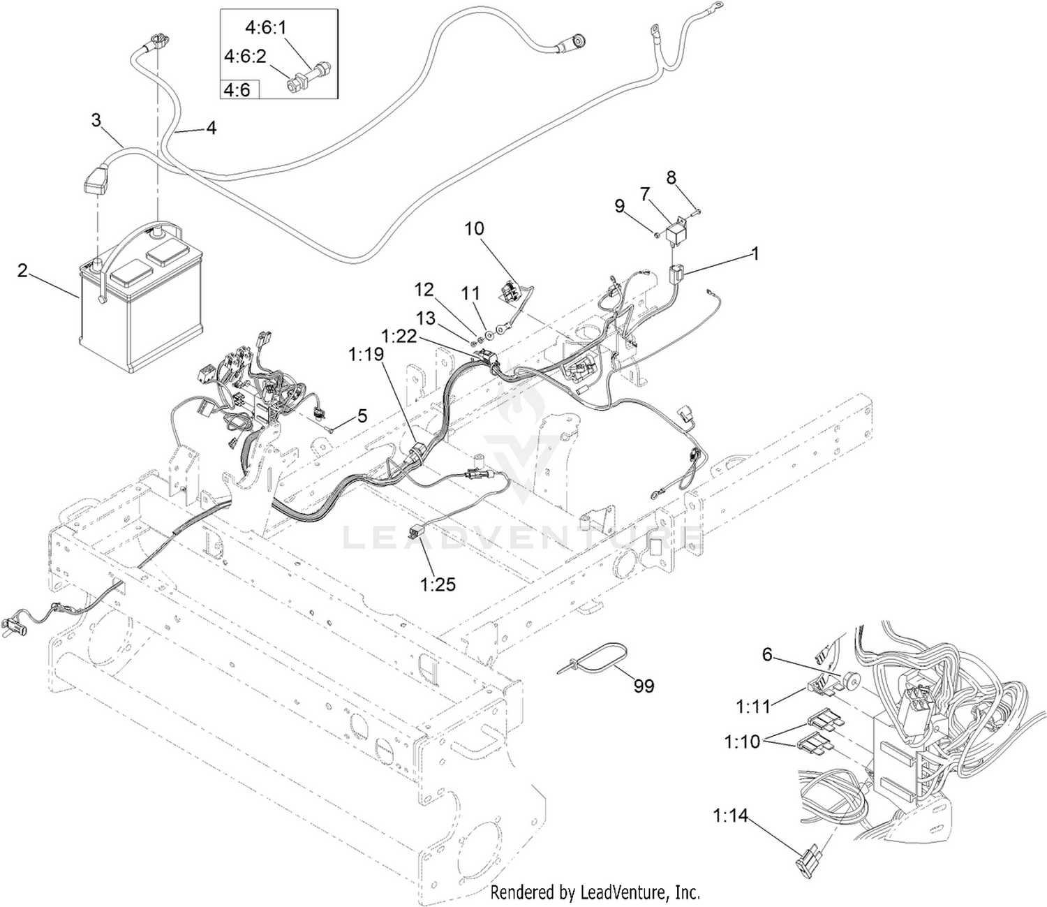 Wire Harness and Battery Assembly