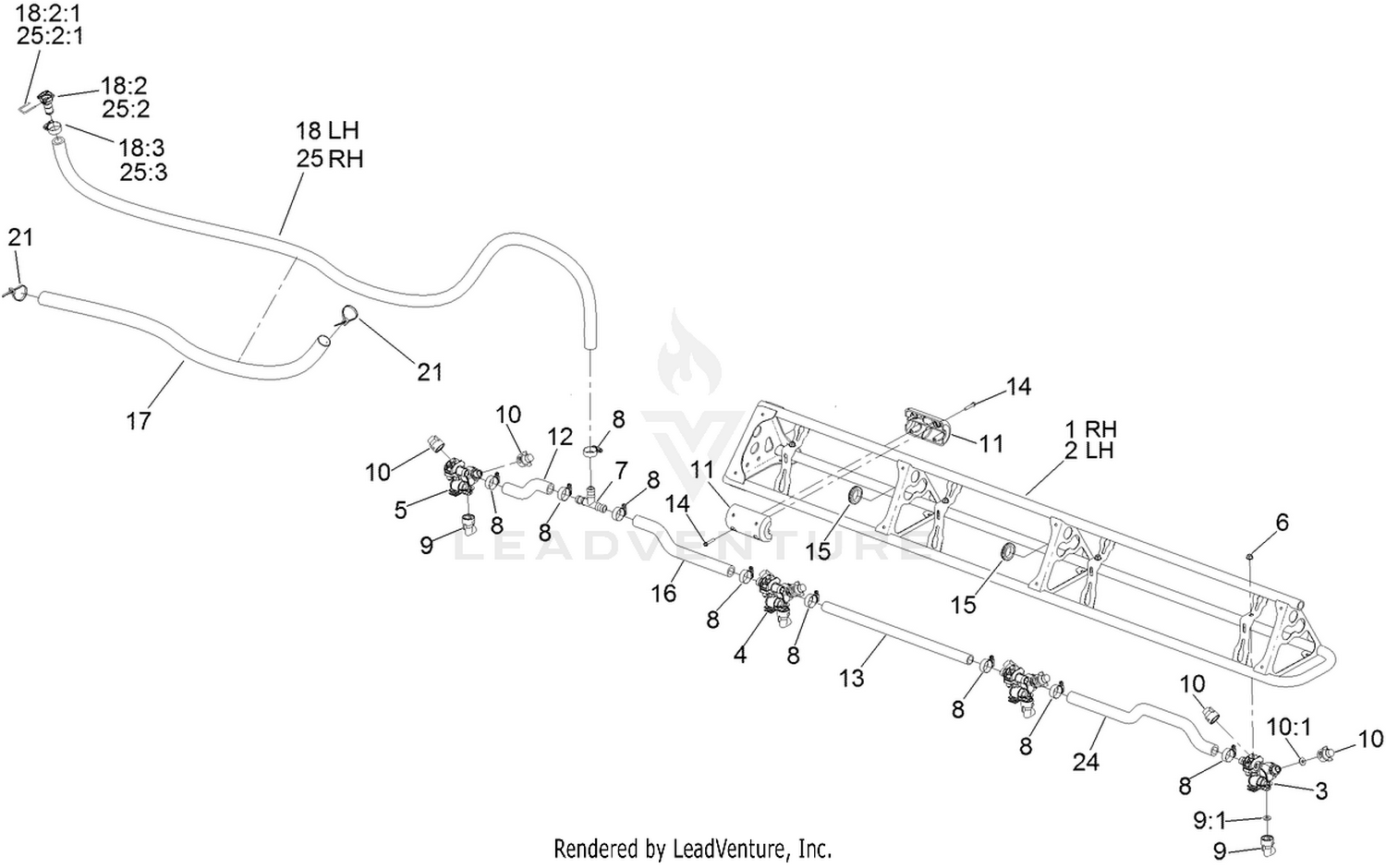 Left and Right Hand Boom Assembly