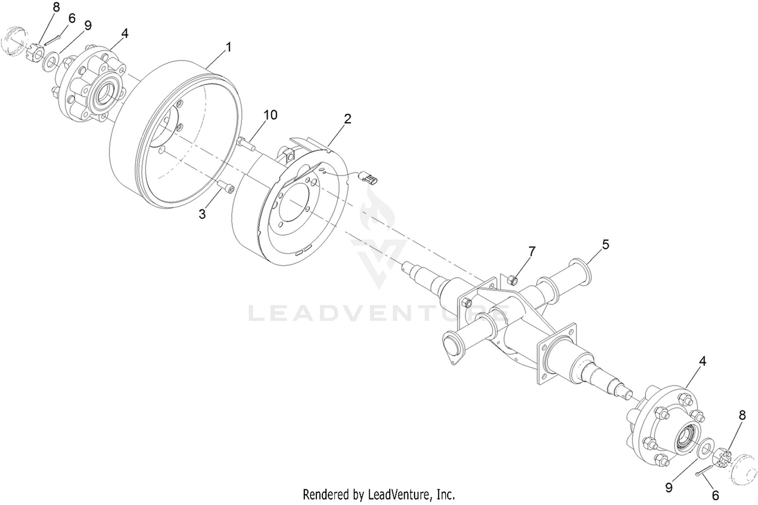 LH Shaft Assembly No. 120-9402